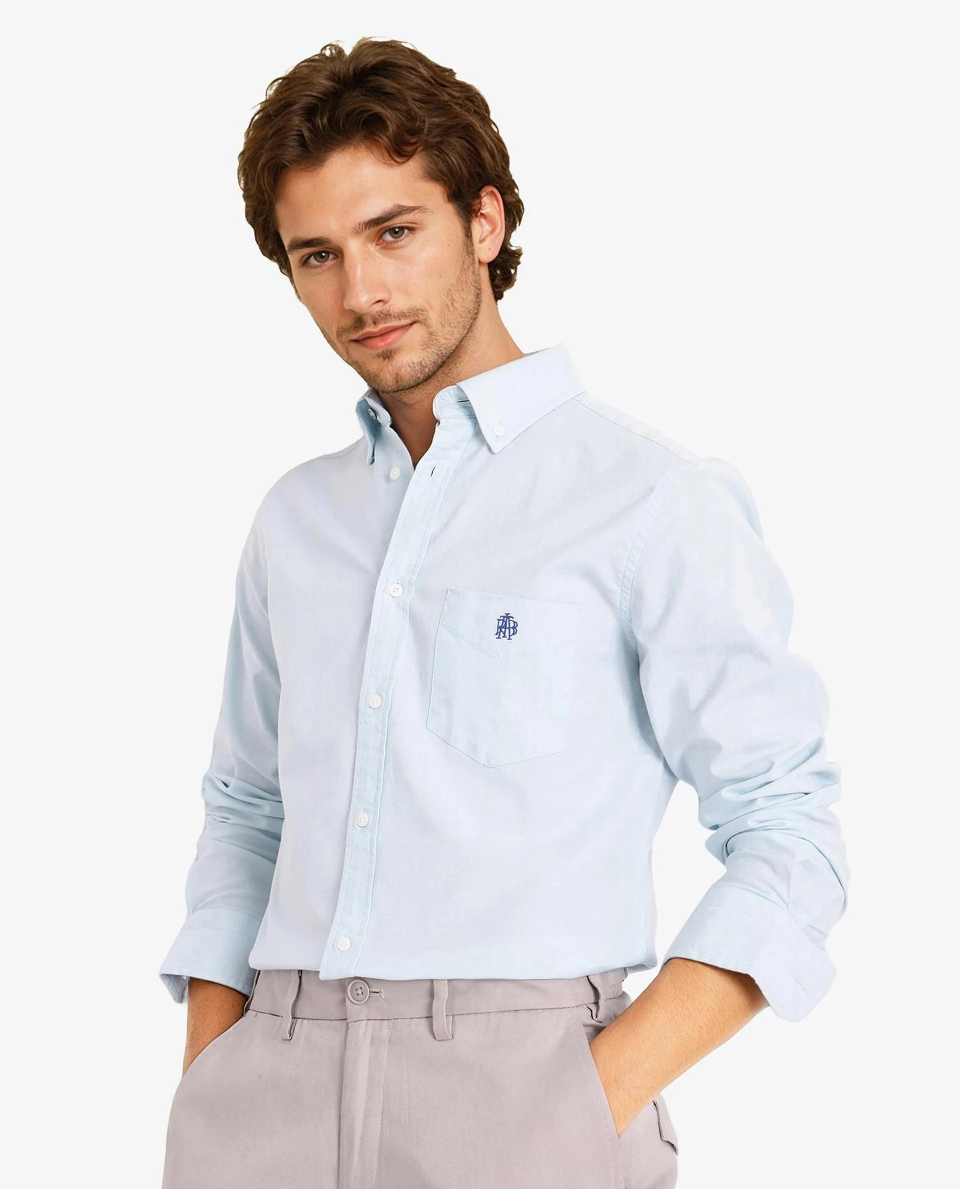 Rare Rabbit Men's Oxob Pastel Turq Cotton Blend Plain Regular Fit Full Sleeve Collared Shirt - Image 7