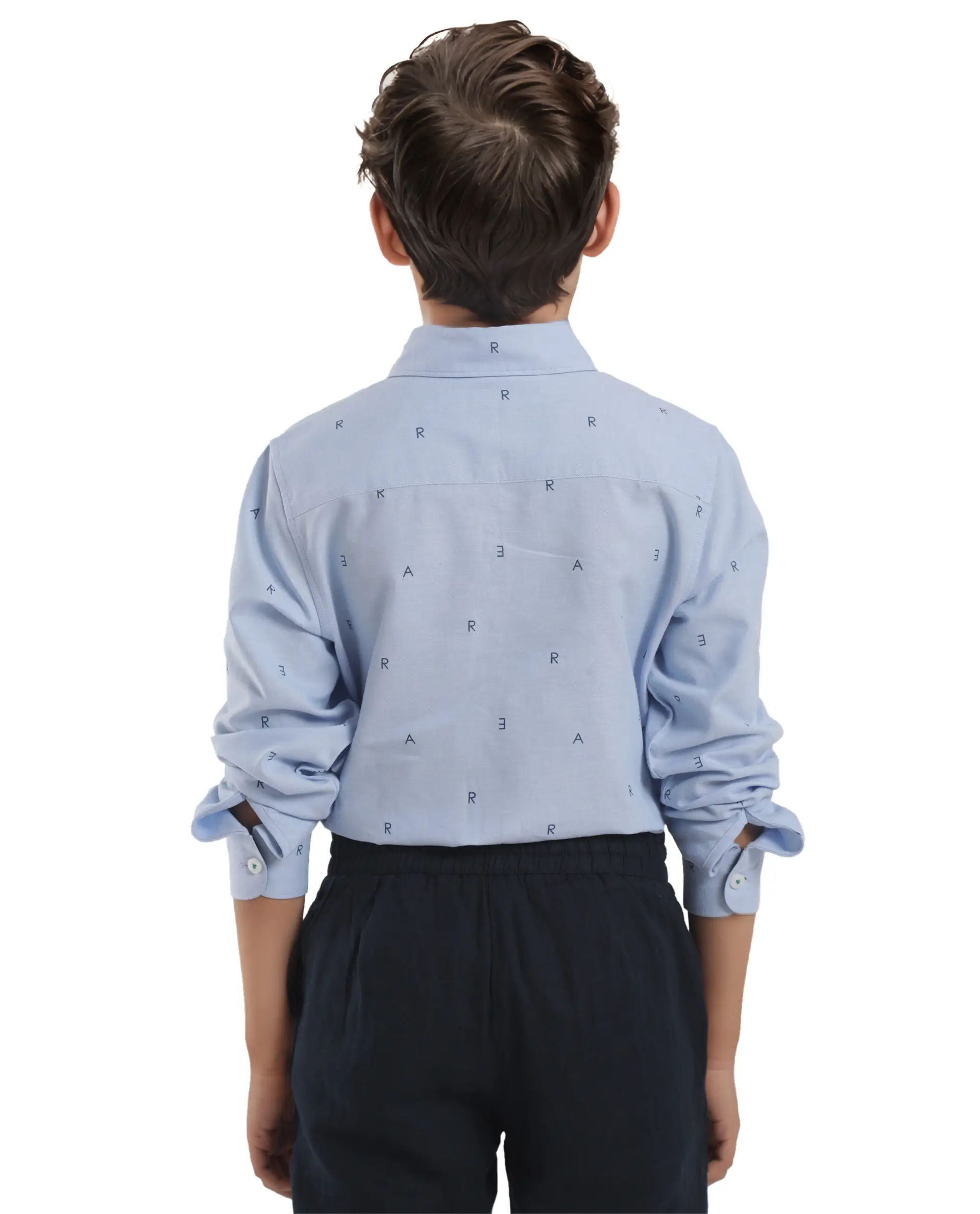 Rare Ones Kids Oxot Blue Cotton Full Sleeves Regular Collar All Over Print Regular Fit Shirt - Image 7
