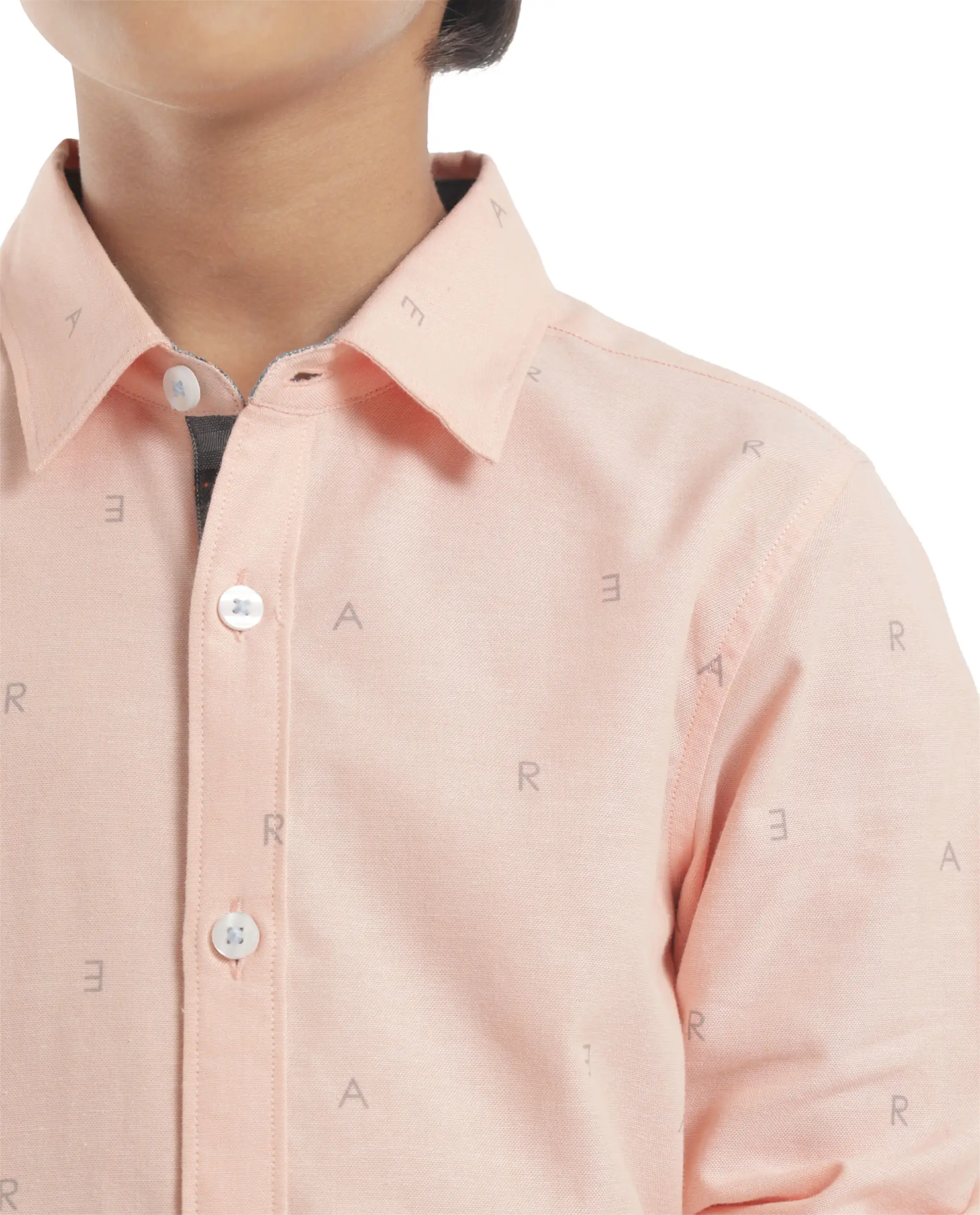 Rare Ones Kids Oxot Orange Cotton Full Sleeves Regular Collar All Over Print Regular Fit Shirt - Image 4
