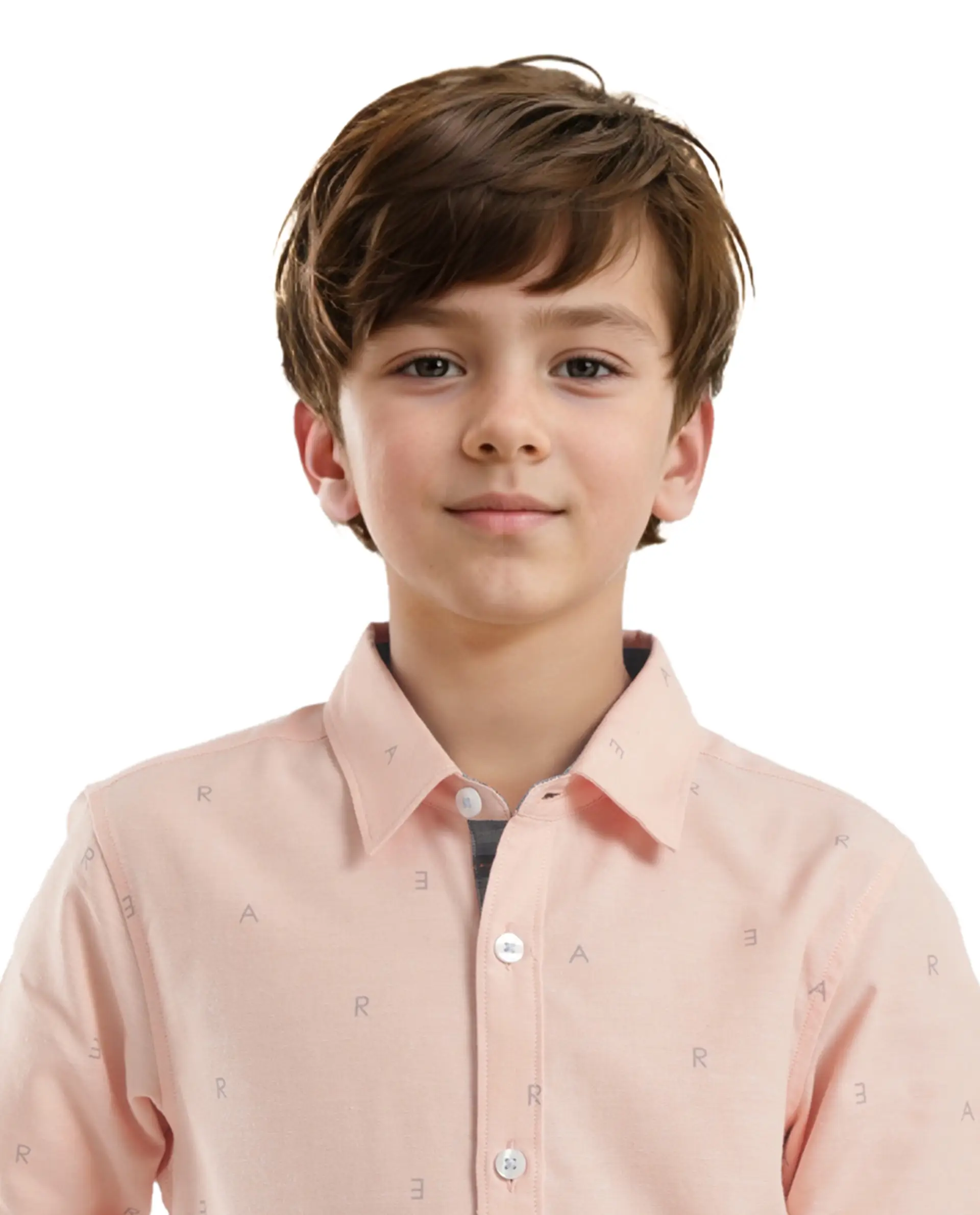 Rare Ones Kids Oxot Orange Cotton Full Sleeves Regular Collar All Over Print Regular Fit Shirt - Image 5
