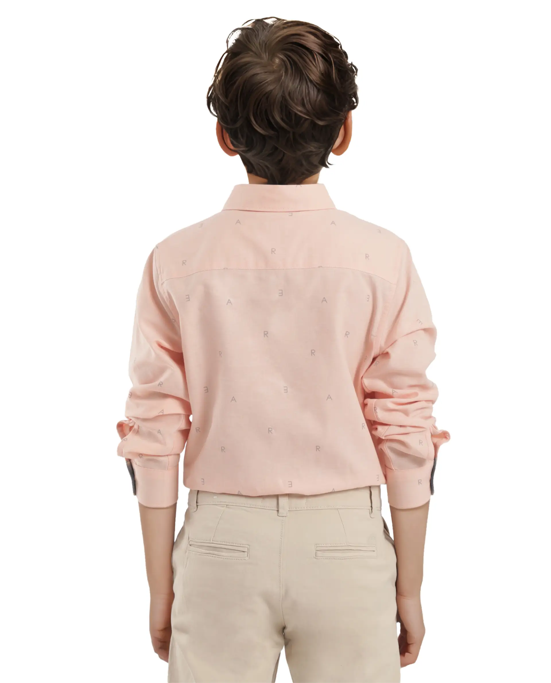 Rare Ones Kids Oxot Orange Cotton Full Sleeves Regular Collar All Over Print Regular Fit Shirt - Image 6