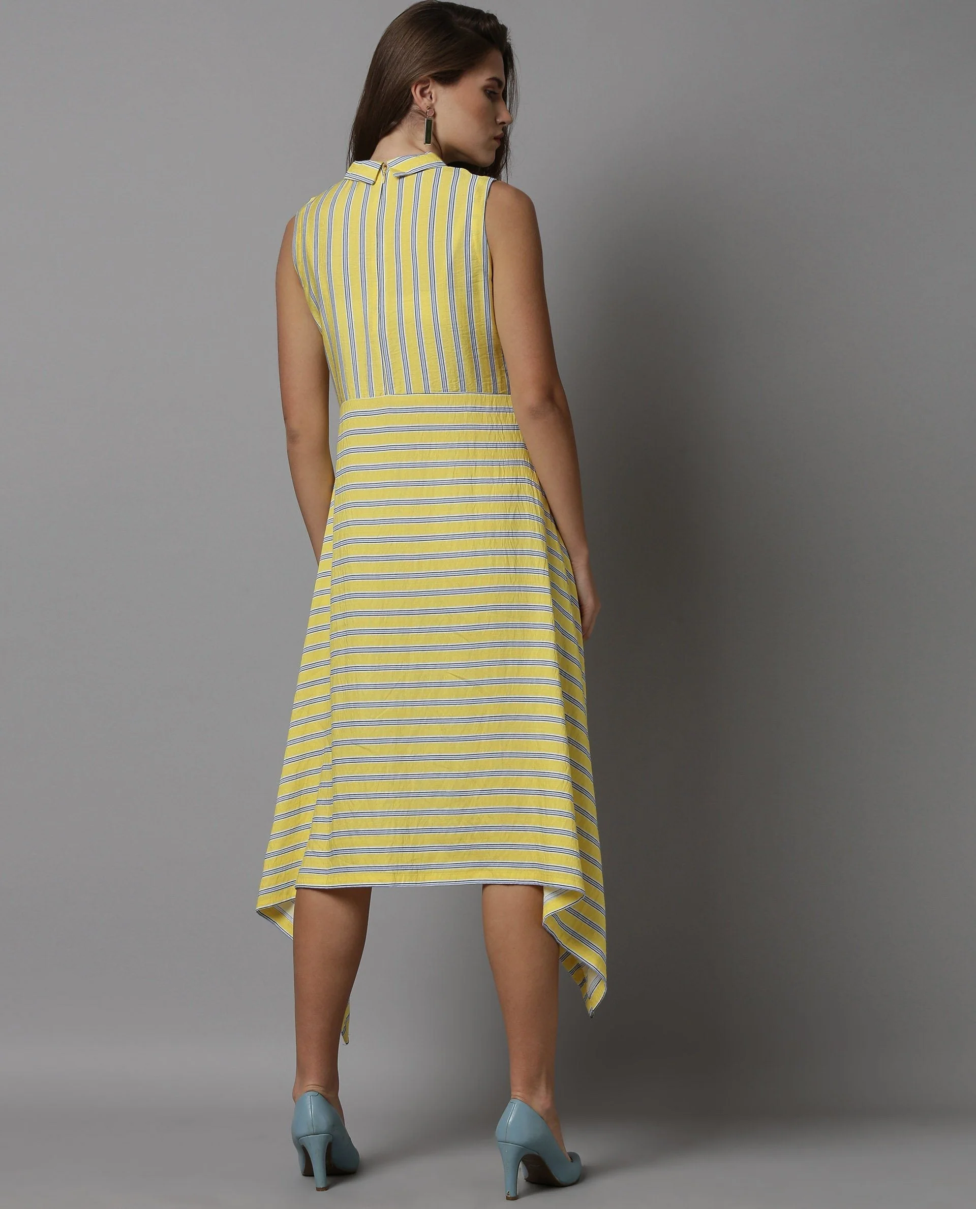 Rareism Women Page Yellow Dress Sleeveless - Image 8