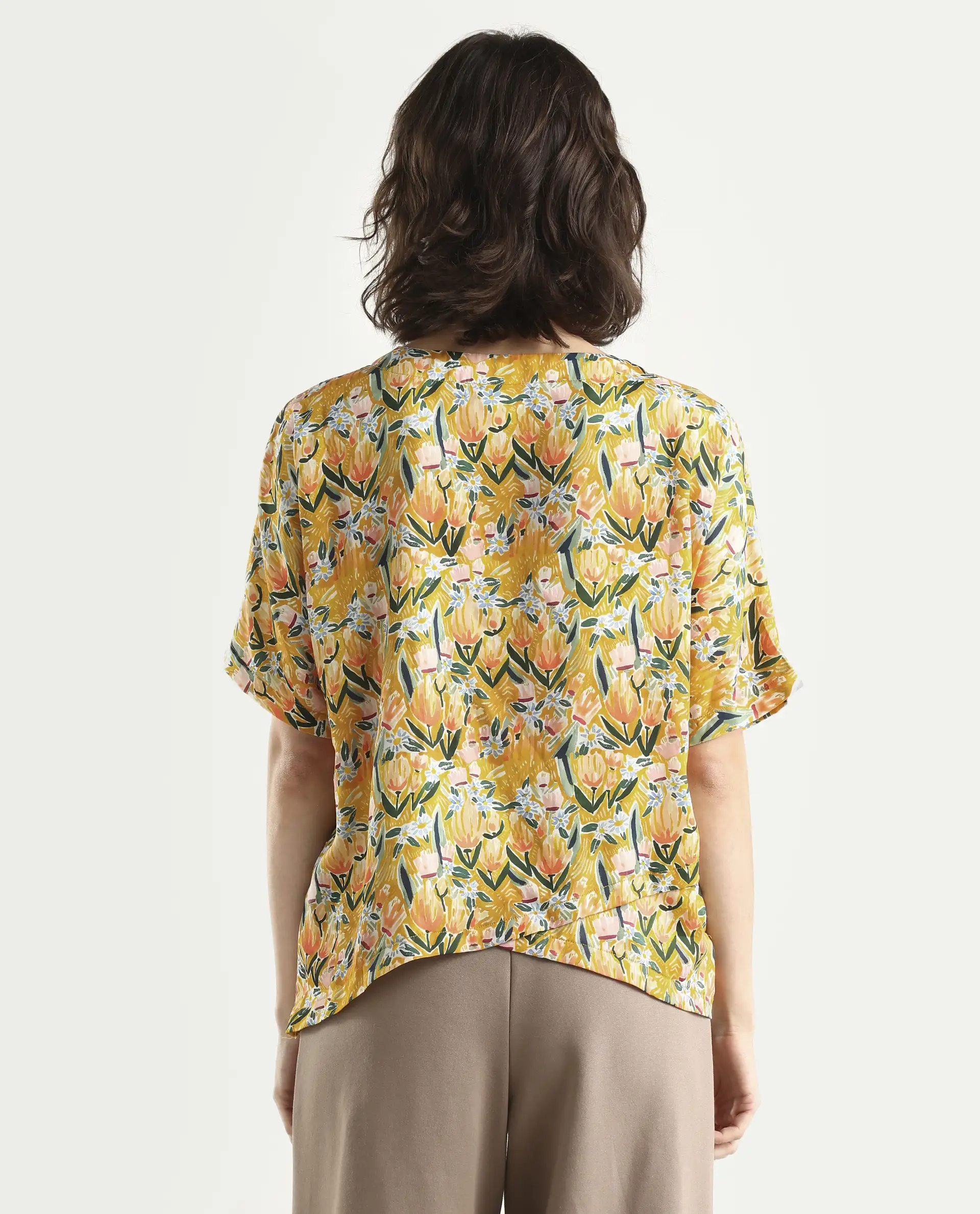 Rareism Women Pai Yellow Top Short Sleeves Printed - Image 7