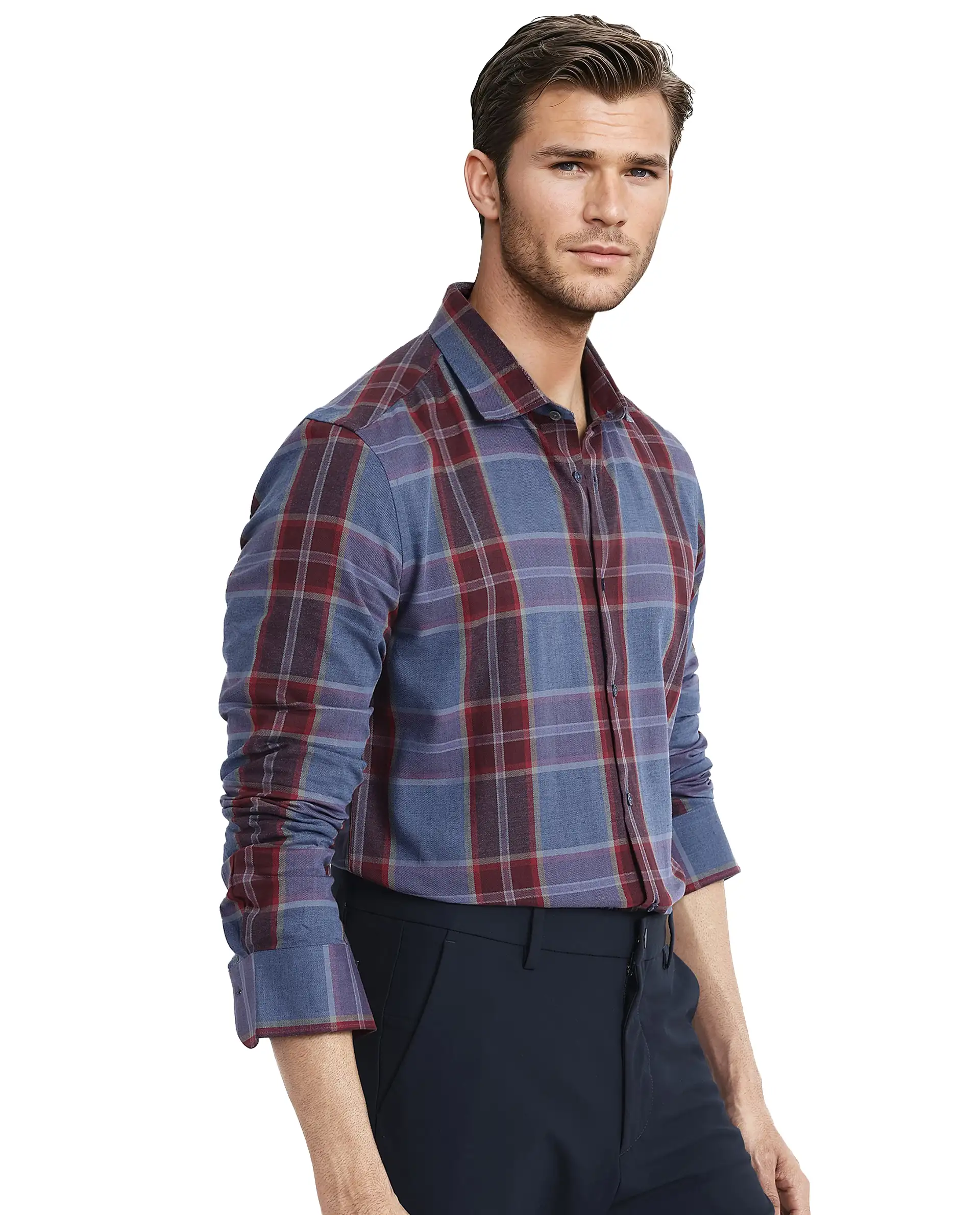 Rare Rabbit Men's Paina Red Cotton Checked Print Regular Fit Full Sleeve Collared Shirt - Image 5