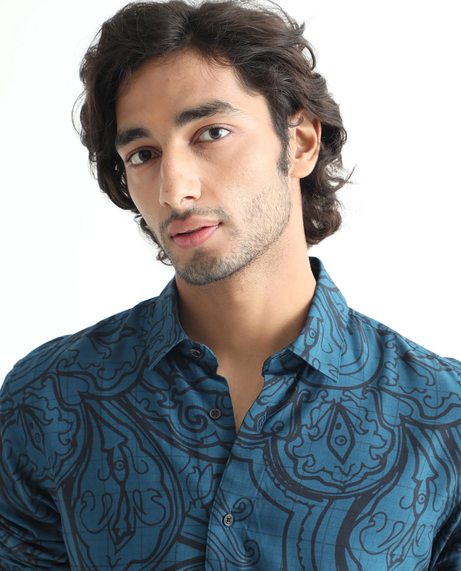 Rare Rabbit Men's Paisum Dark Blue Viscose Paisley Print Regular Fit Full Sleeve Collared Shirt - Image 6