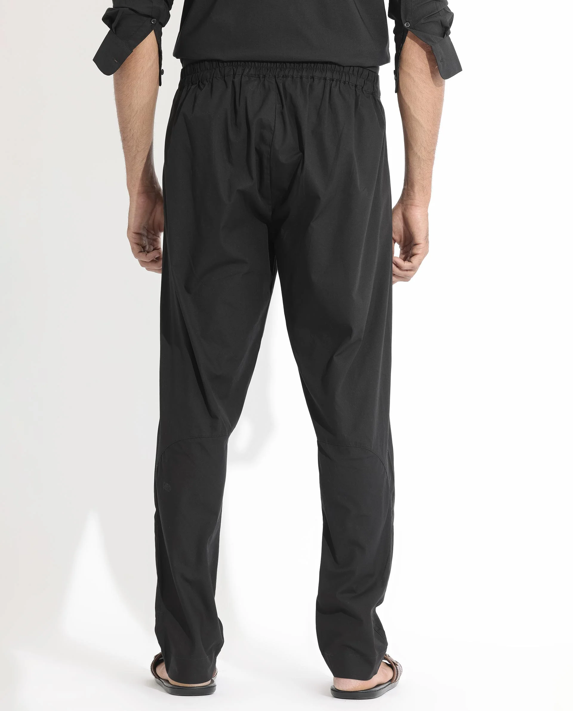 Rare Rabbit Men's Pajama-3 Black Viscose Plain Slim Fit Pajama - Image 4