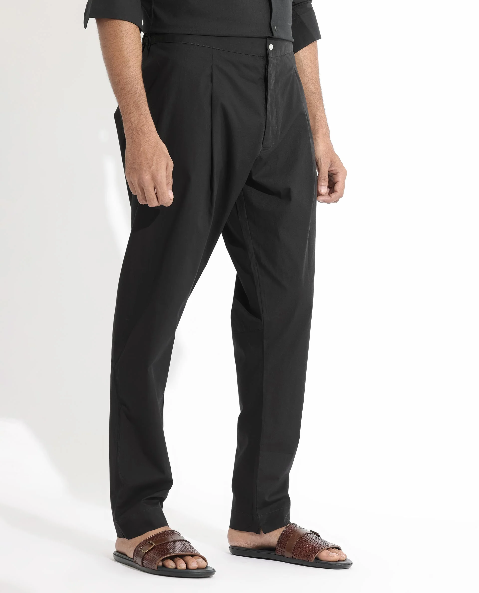 Rare Rabbit Men's Pajama-3 Black Viscose Plain Slim Fit Pajama - Image 6