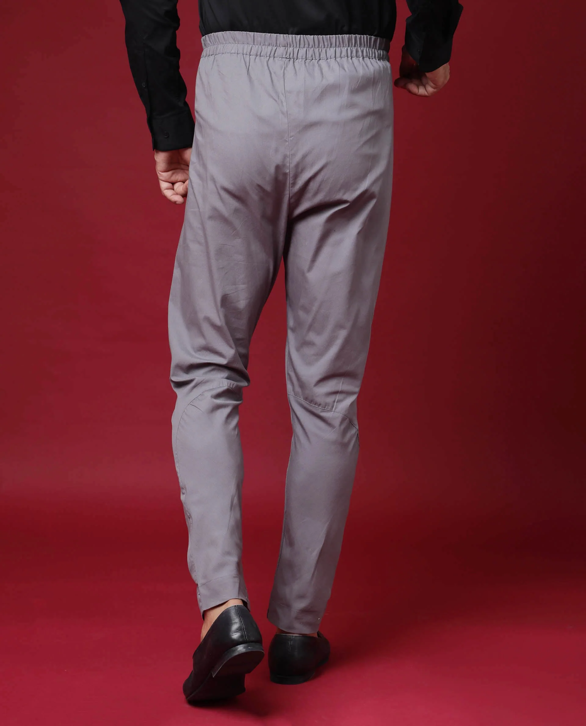 Rare Rabbit Men's Pajama-3 Grey Viscose Plain Slim Fit Pajama - Image 6