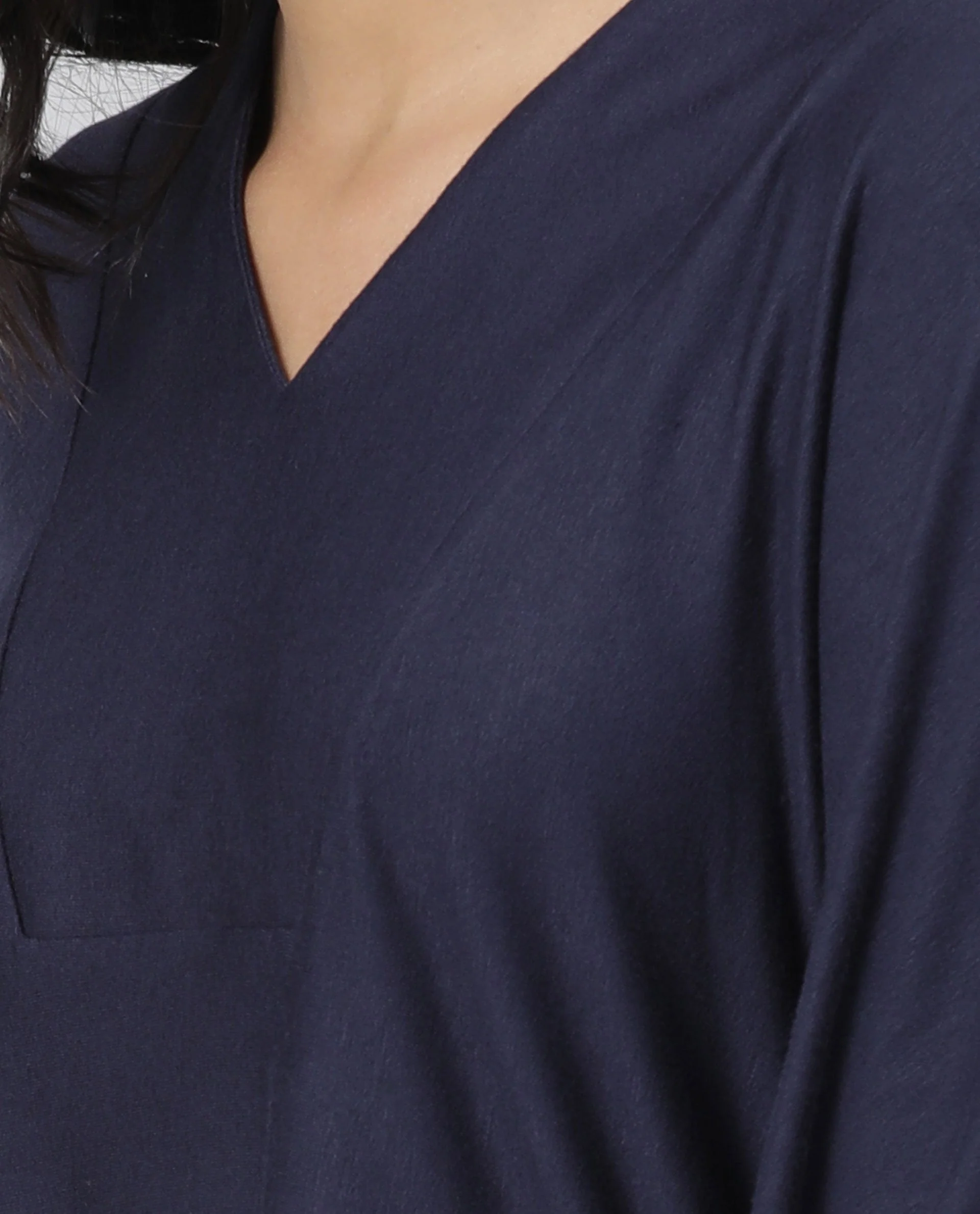 Rareism Women Pal Navy Top Full Sleeves Solid - Image 2