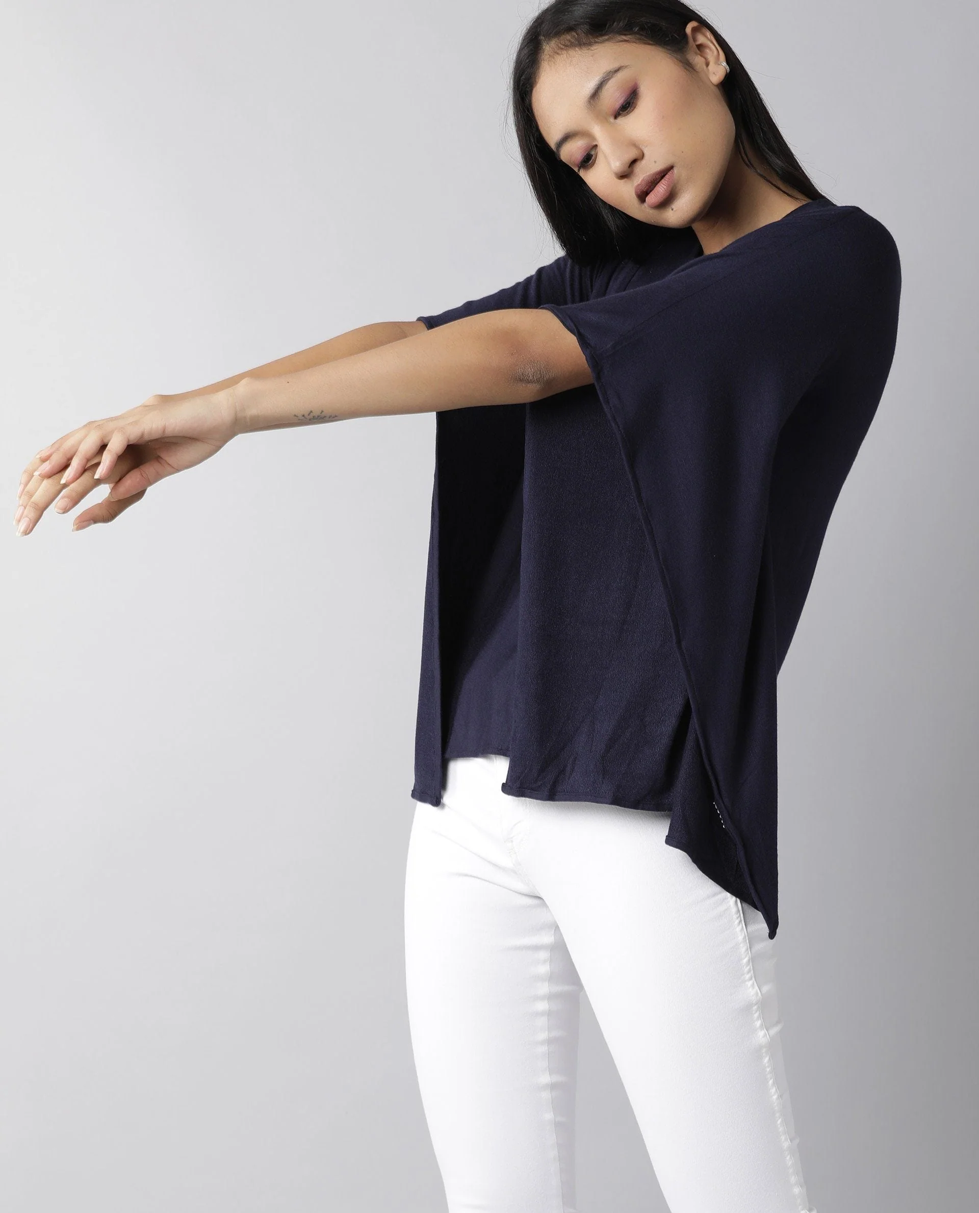 Rareism Women Pal Navy Top Full Sleeves Solid - Image 7