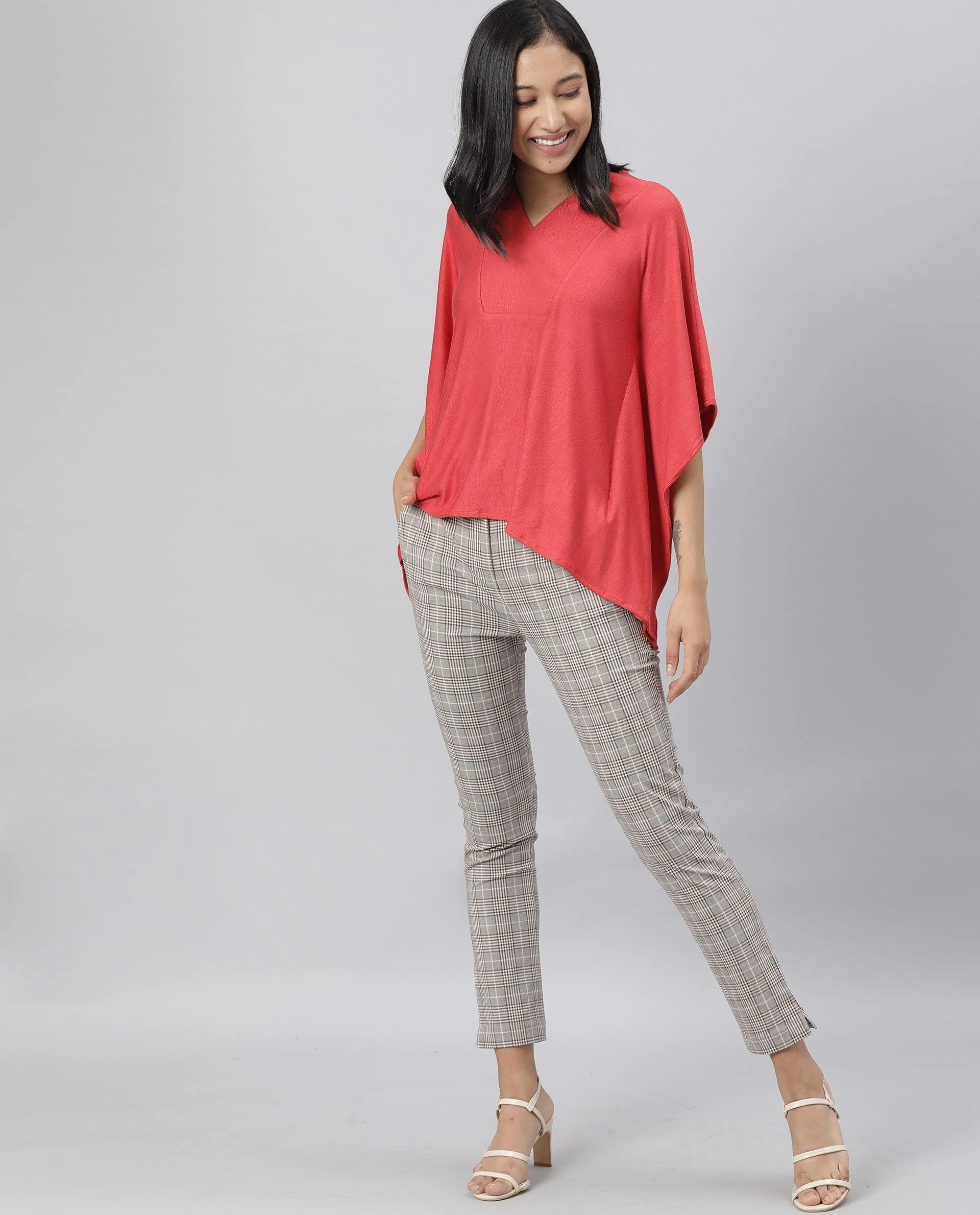 Rareism Women Pal Red Top Full Sleeves Solid - Image 3