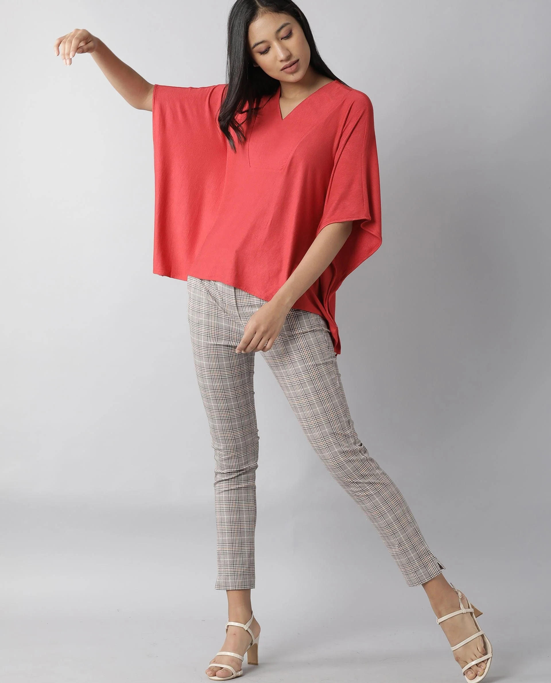 Rareism Women Pal Red Top Full Sleeves Solid - Image 5