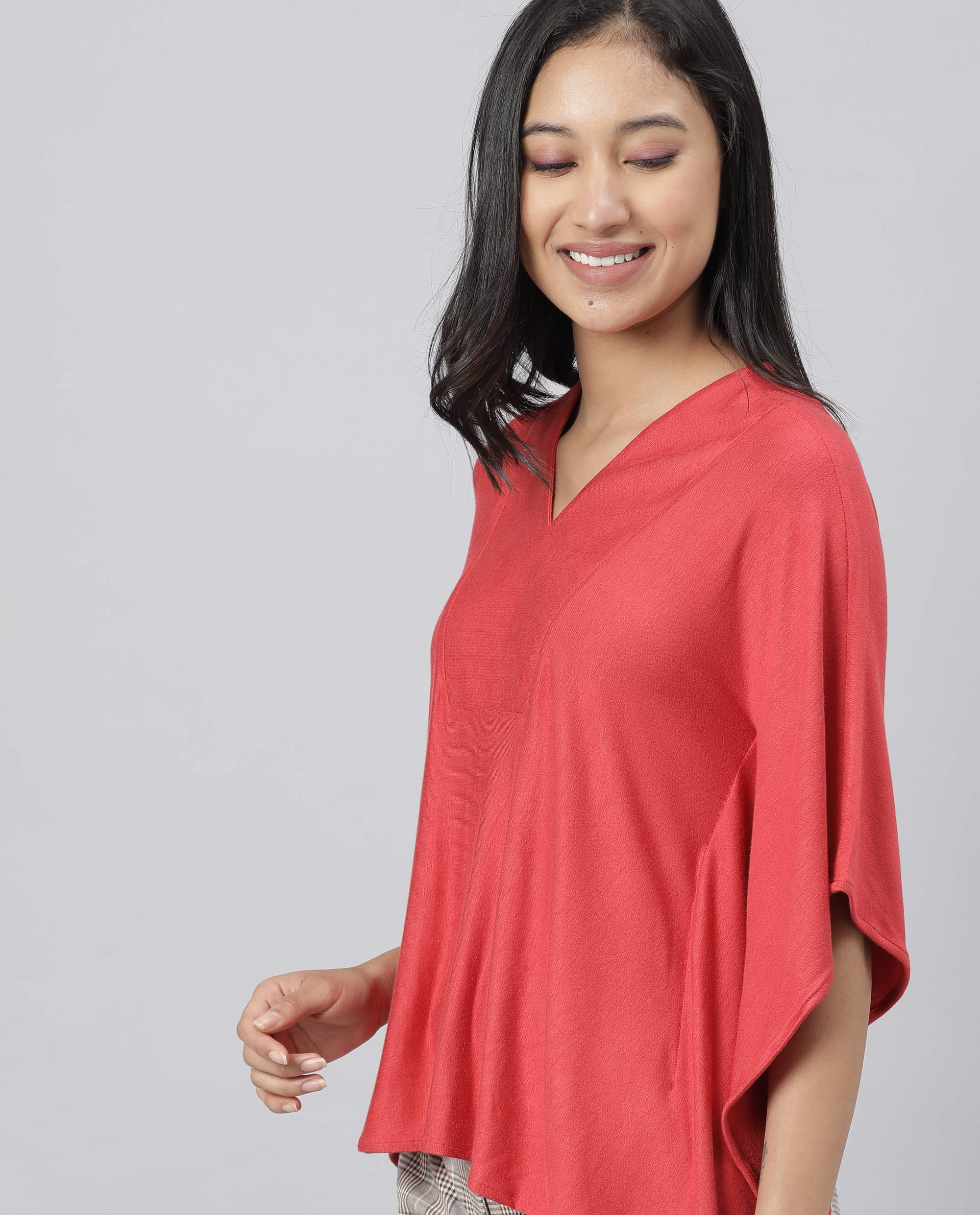 Rareism Women Pal Red Top Full Sleeves Solid - Image 6