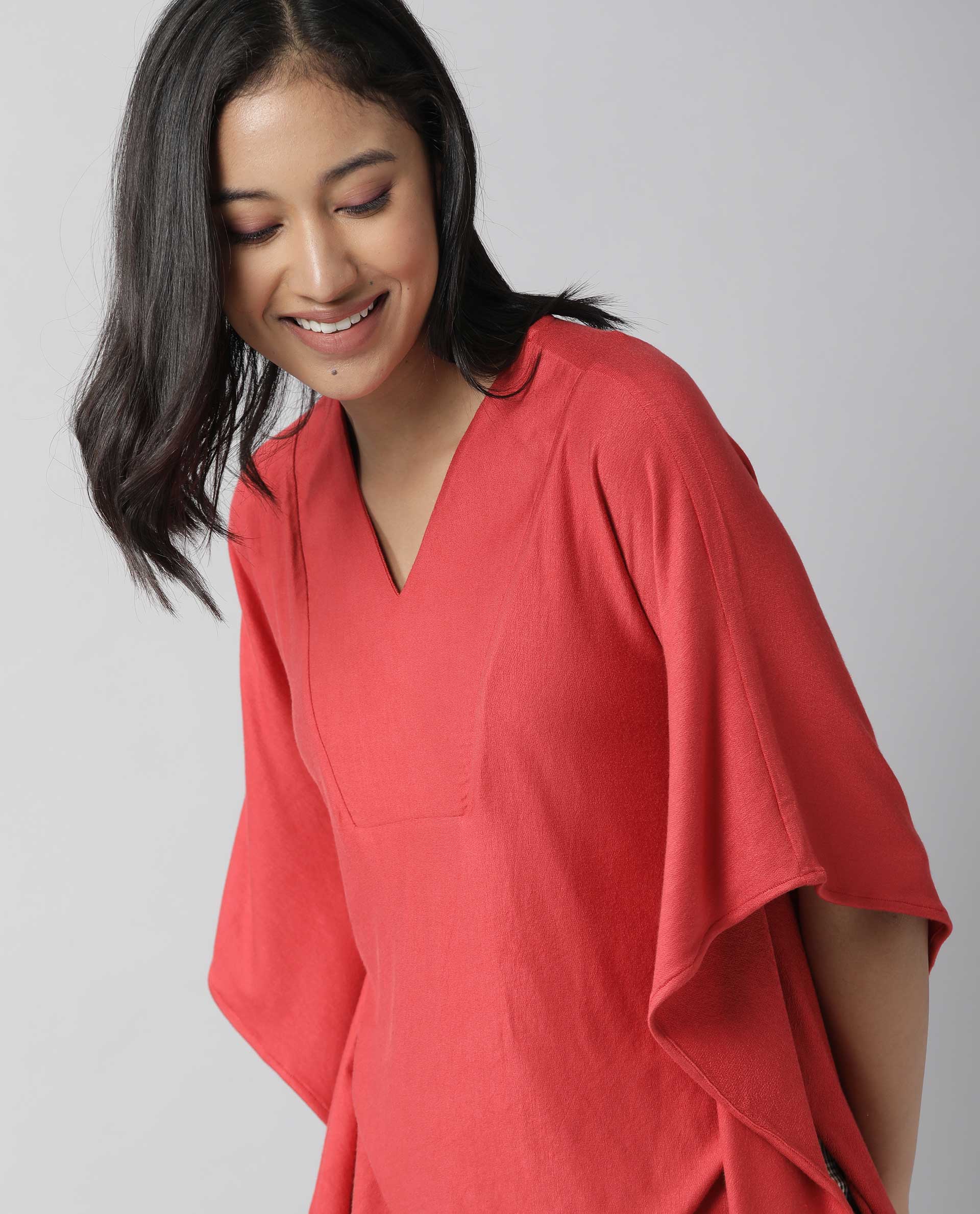 Rareism Women Pal Red Top Full Sleeves Solid - Image 8