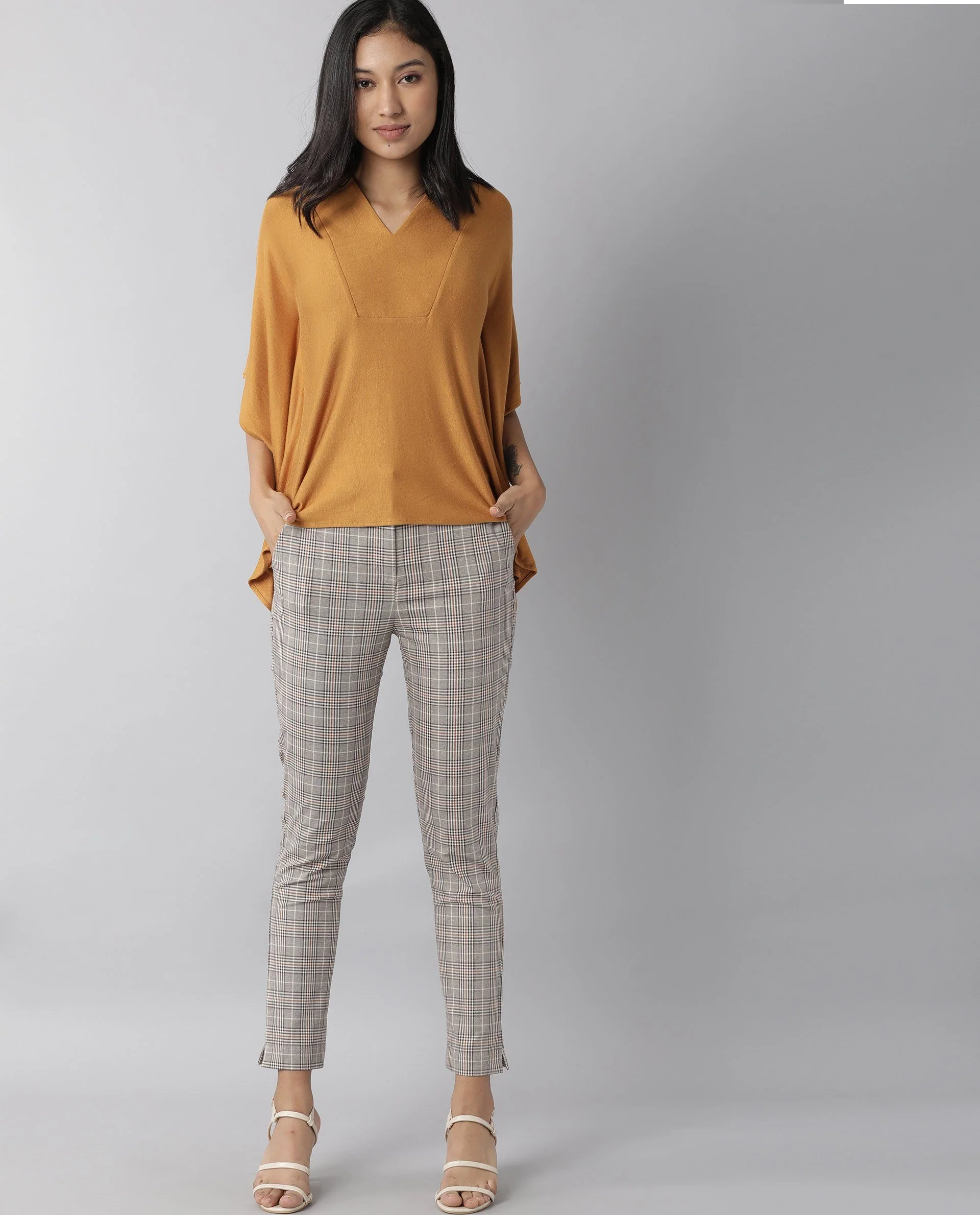 Rareism Women Pal Rust Top Full Sleeves Solid - Image 3