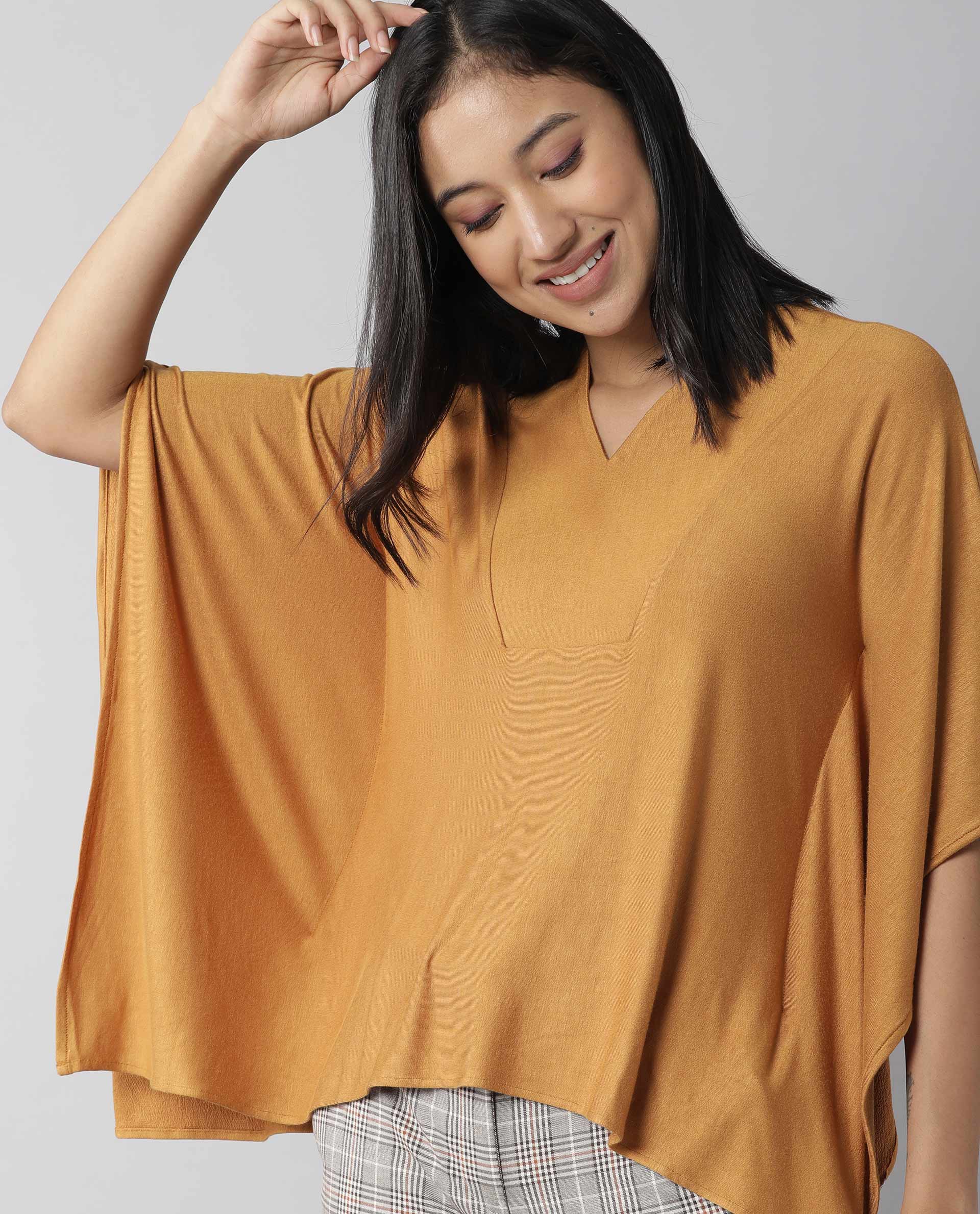 Rareism Women Pal Rust Top Full Sleeves Solid - Image 8