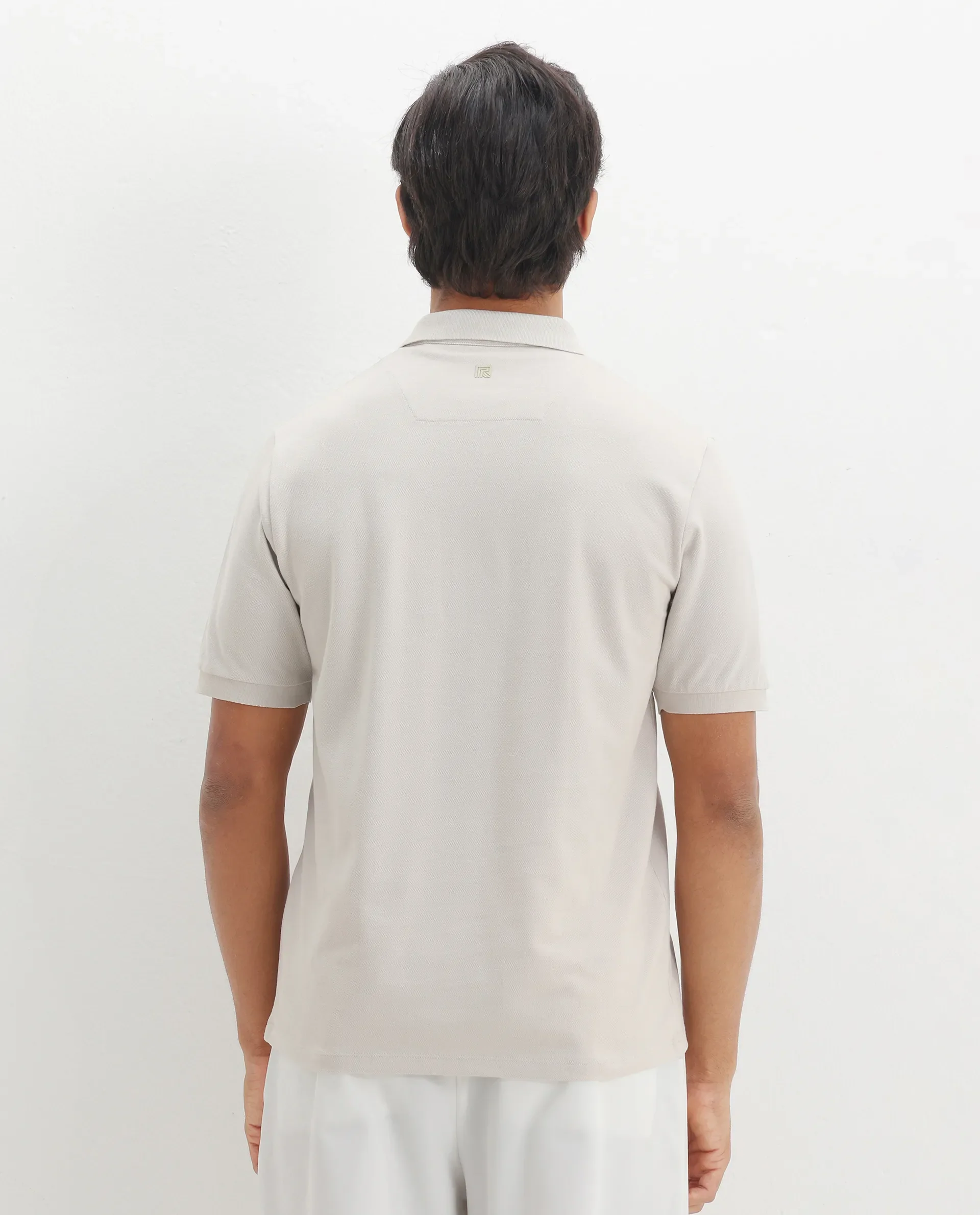 Rare Rabbit Men's Palmer Beige Cotton Plain Regular Fit Half Sleeve Polo - Image 6