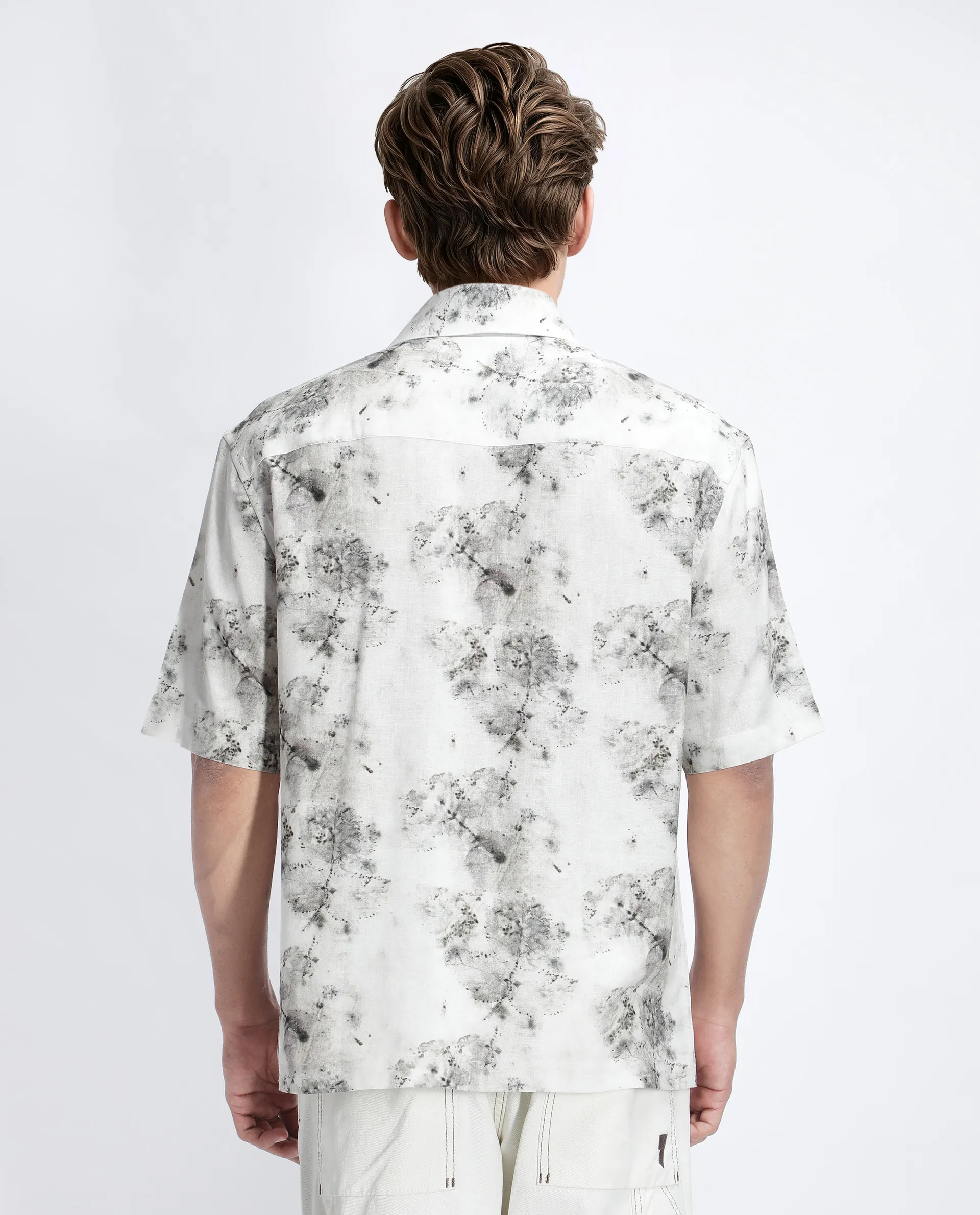 Rare Rabbit Men's Palmz White Cotton Floral Print Regular Fit Half Sleeve Collared Shirt - Image 4