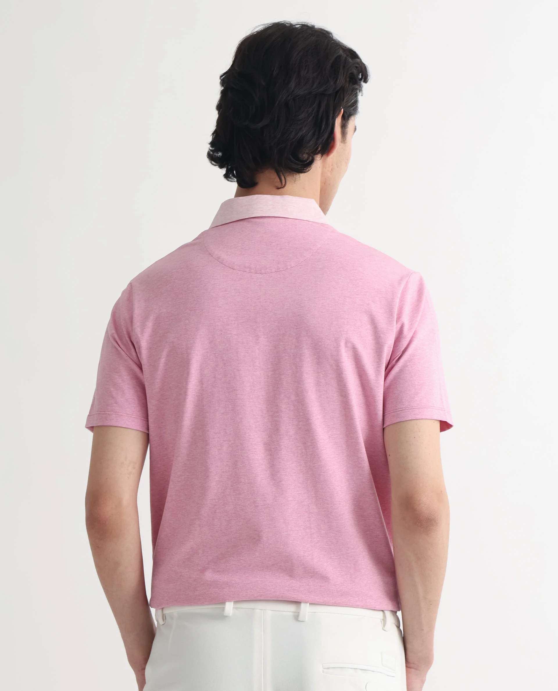 Rare Rabbit Men's Panel Pink Cotton Plain Regular Fit Half Sleeve Polo - Image 7