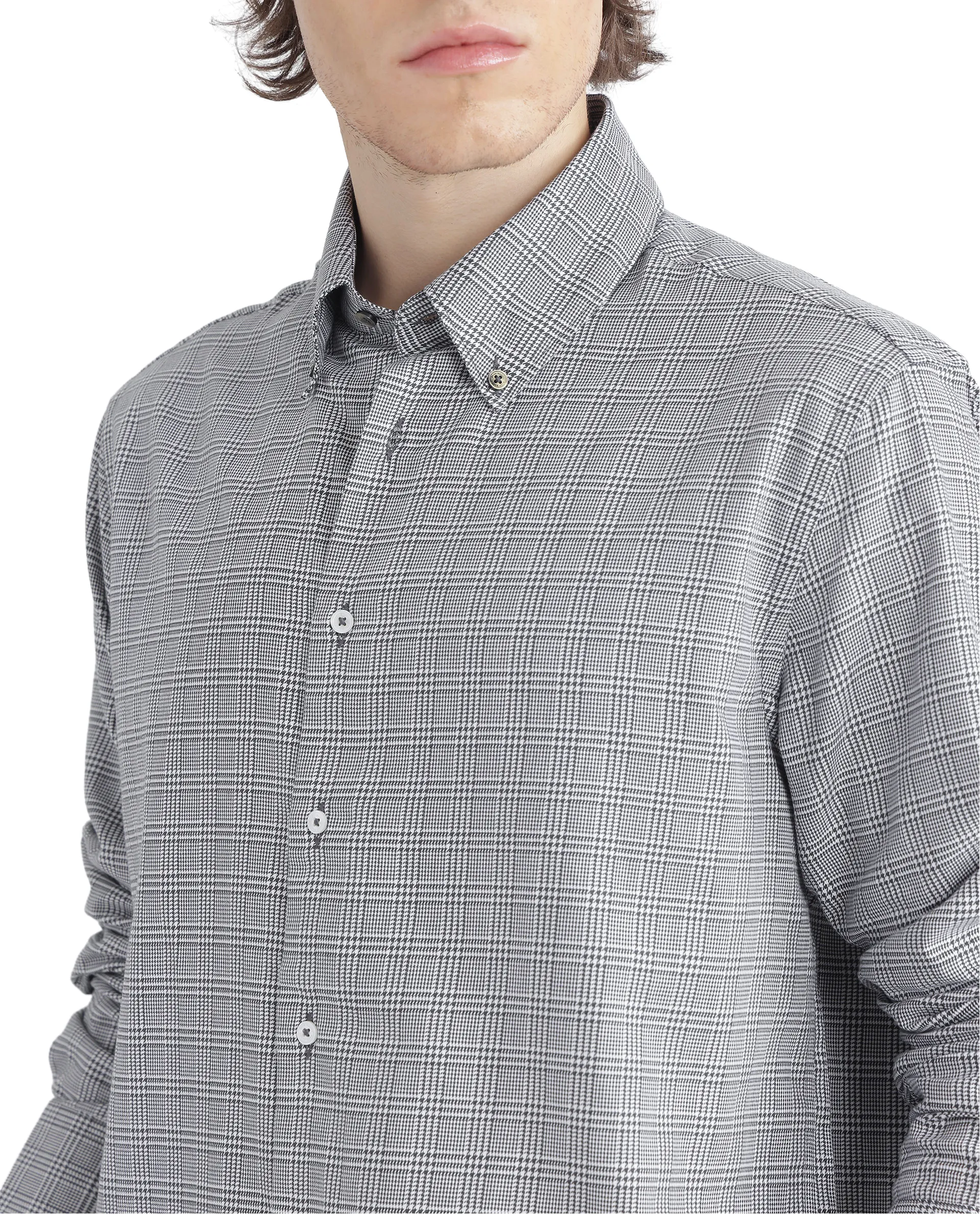Rare Rabbit Men's Pankal Black Checked Print Oversized Fit Full Sleeve Collared Shirt - Image 7