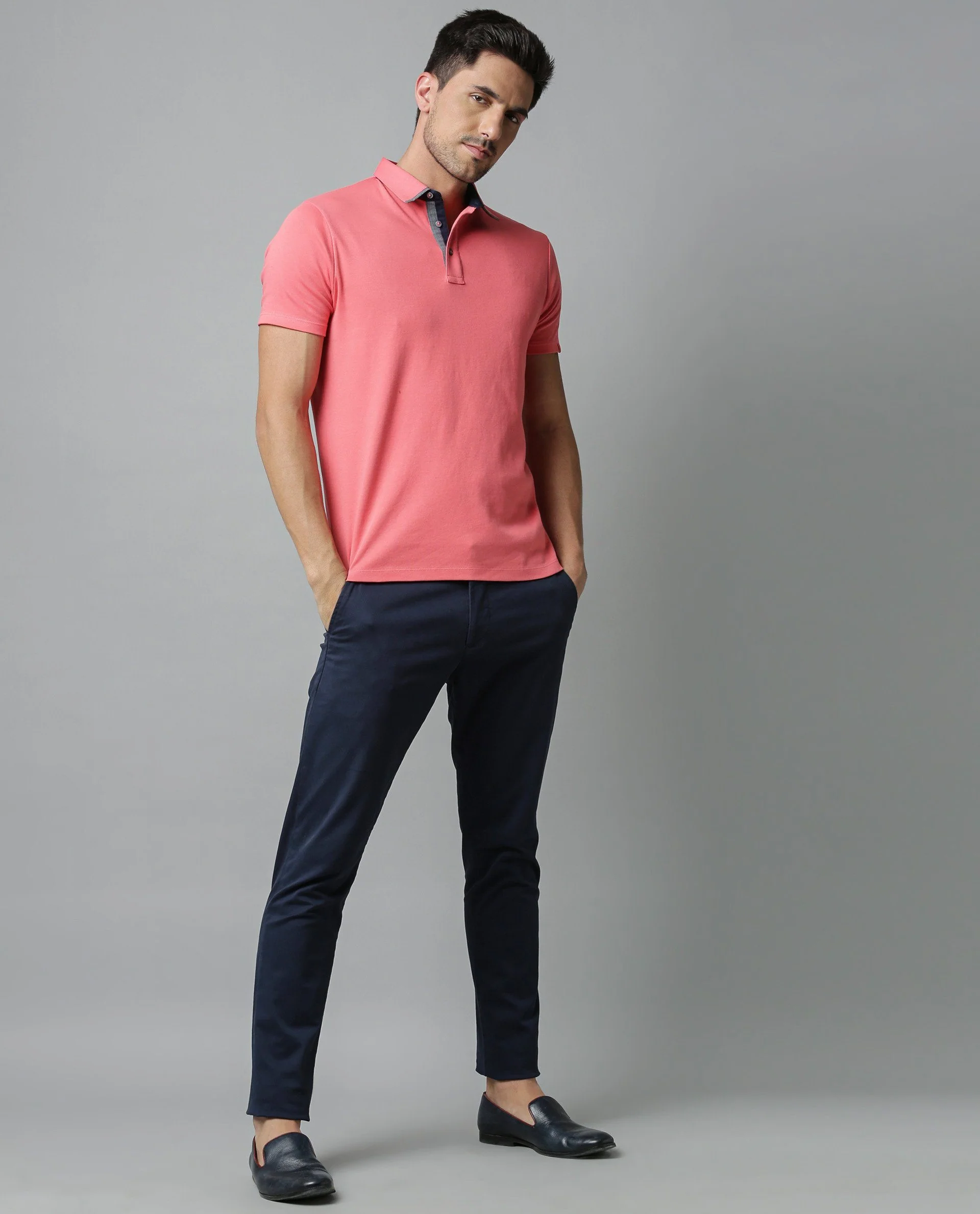Rare Rabbit Men's Pap Red Cotton Regular Fit Half Sleeve Polo - Image 4