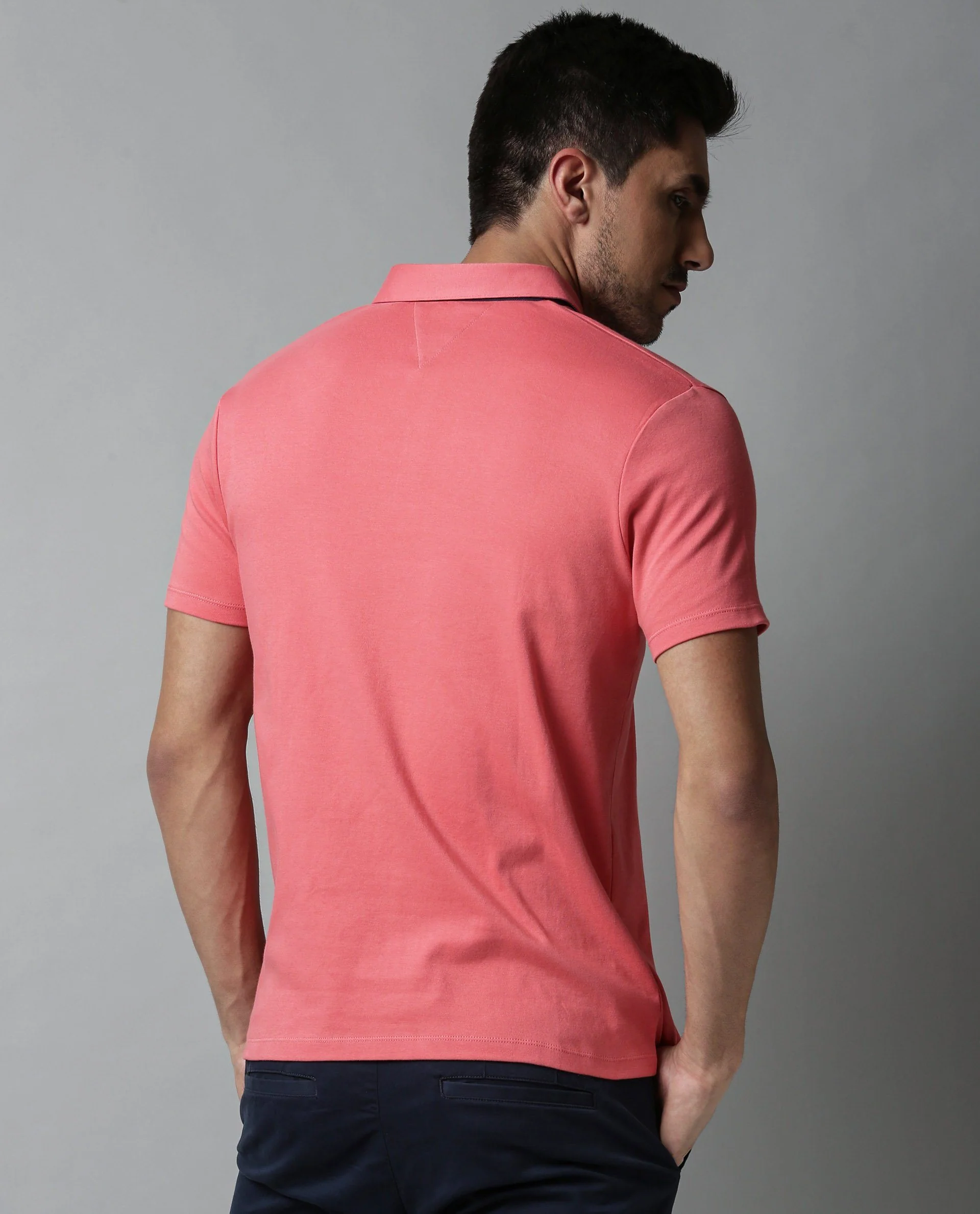 Rare Rabbit Men's Pap Red Cotton Regular Fit Half Sleeve Polo - Image 5