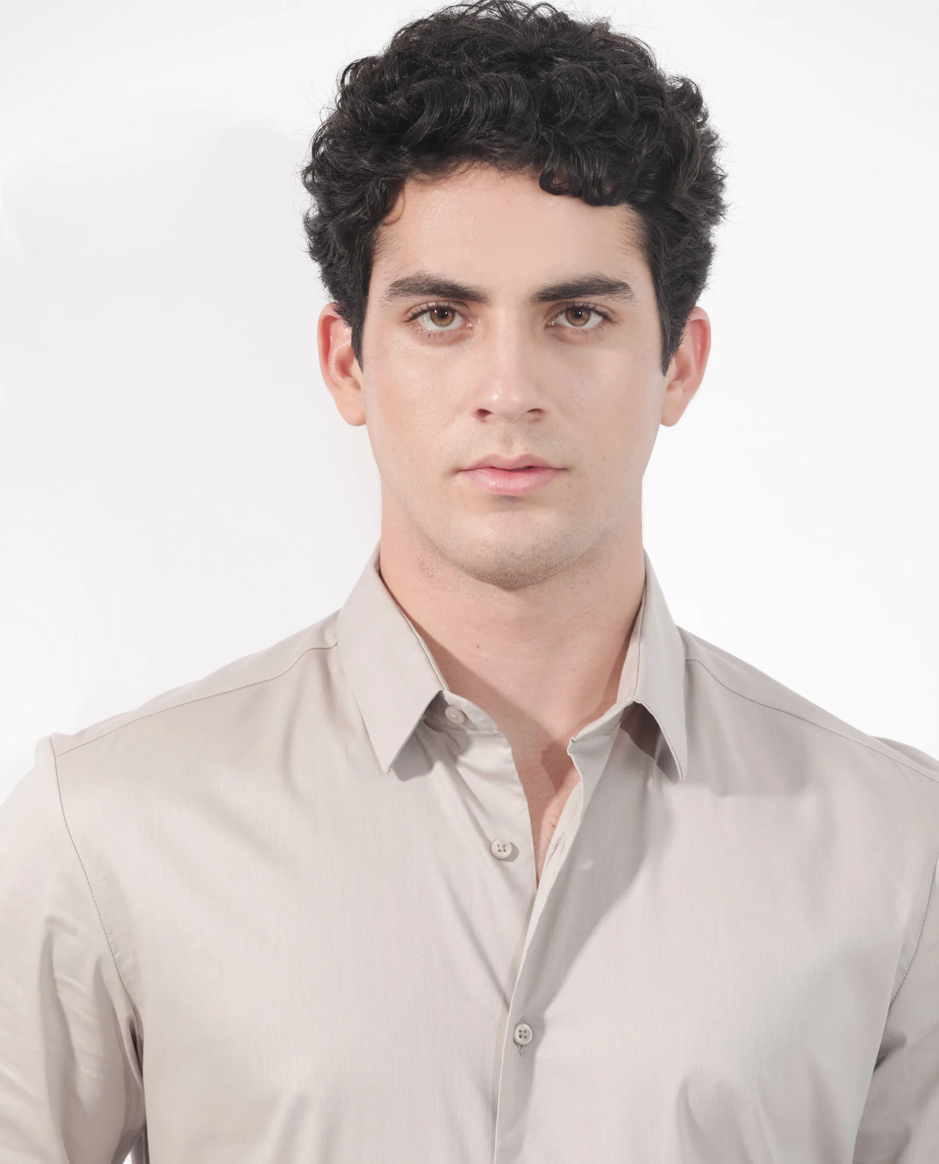 Rare Rabbit Men's Para Beige Cotton Fabric Full Sleeves Creaseless Solid Shirt - Image 7