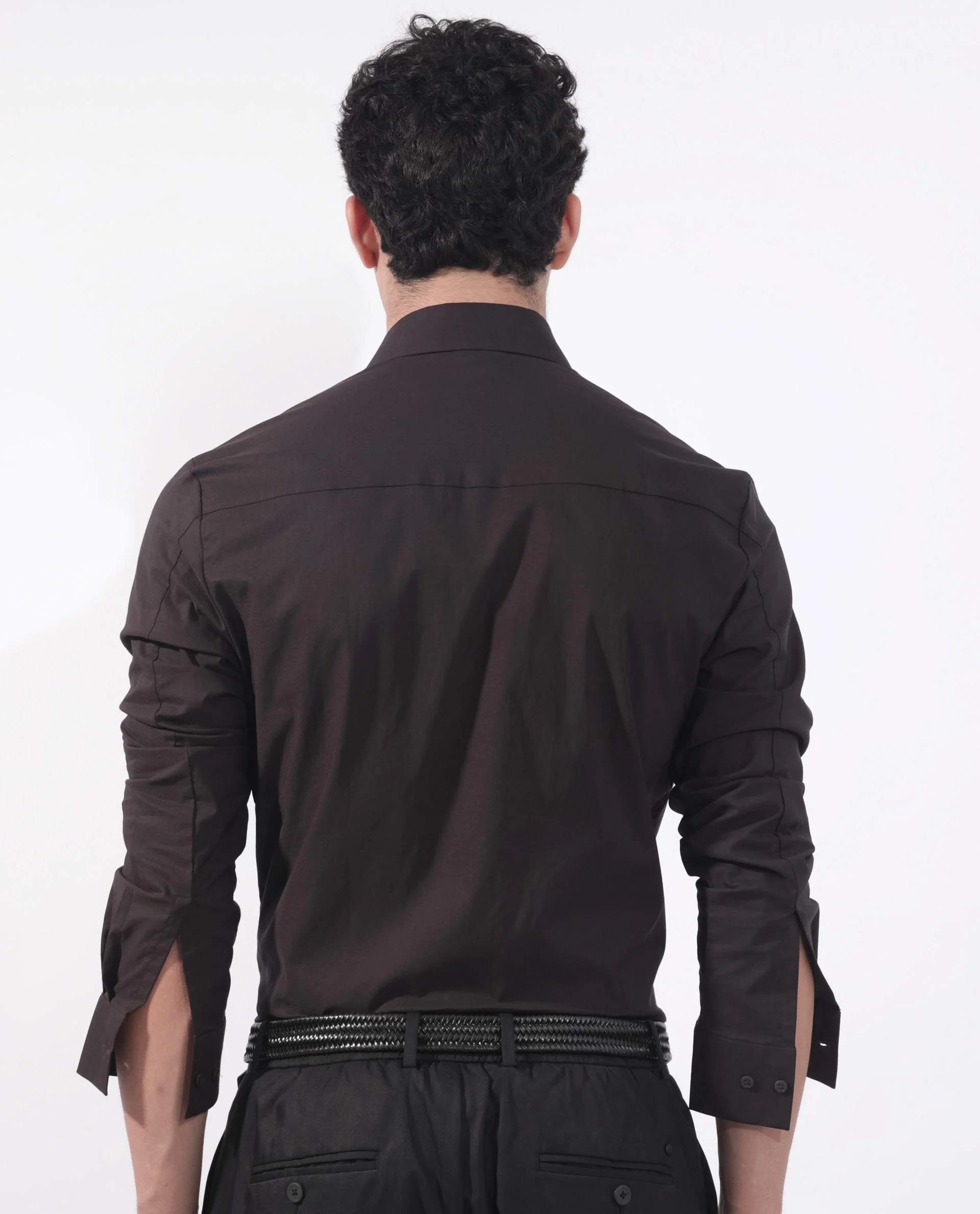 Rare Rabbit Men's Para Dark Maroon Cotton Fabric Full Sleeves Creaseless Solid Shirt - Image 7