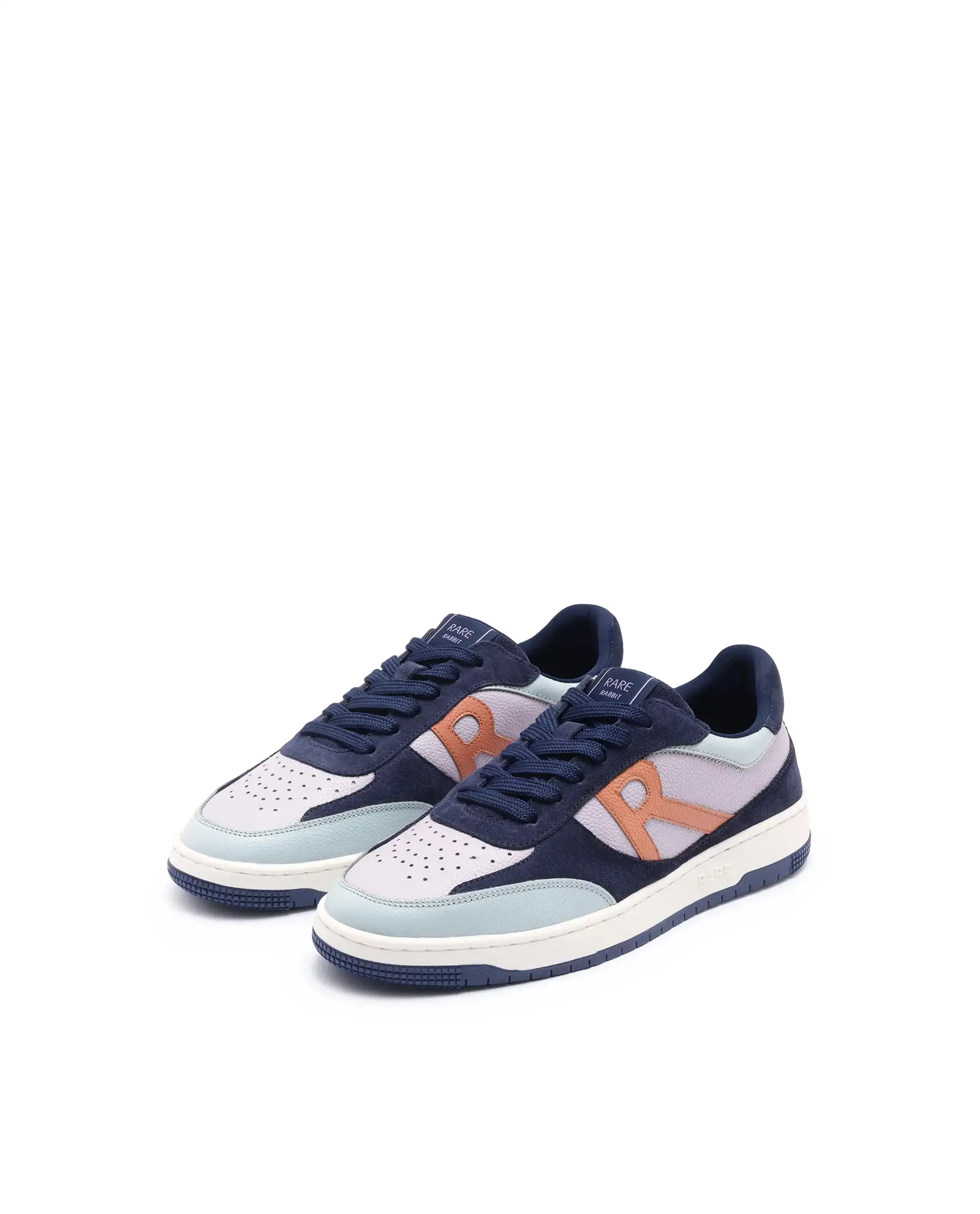Rare Rabbit Men's Parallax Purple / Navy Genuine Suede Colorblock Low-Top Lace-Up Sneaker Shoes - Image 3