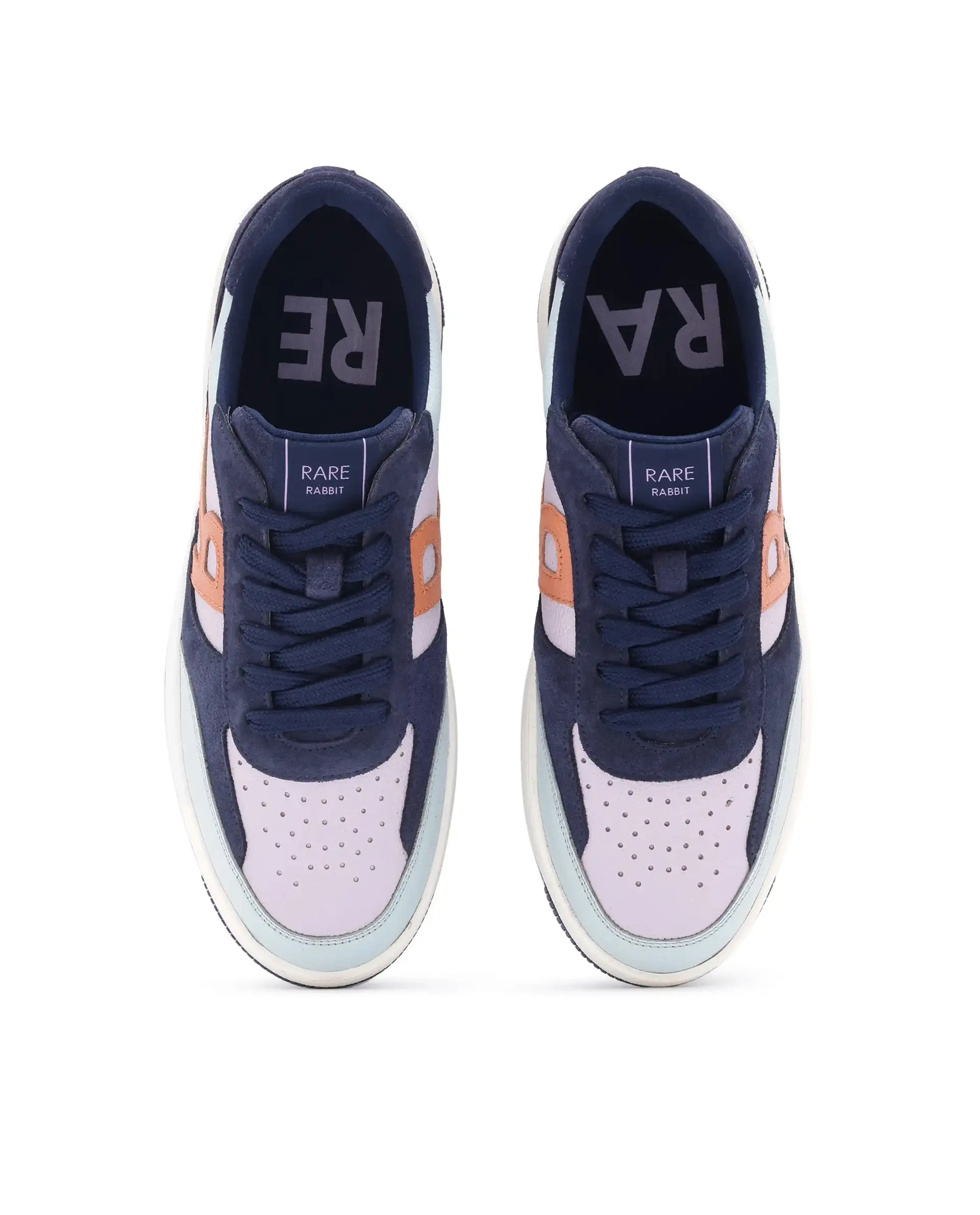 Rare Rabbit Men's Parallax Purple / Navy Genuine Suede Colorblock Low-Top Lace-Up Sneaker Shoes - Image 6