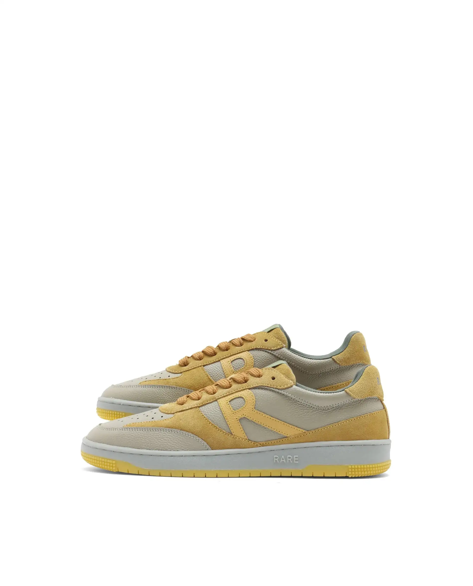 Rare Rabbit Men's Parallax Sage/Yellow Genuine Suede Colorblock Low-Top Lace-Up Sneaker Shoes - Image 5