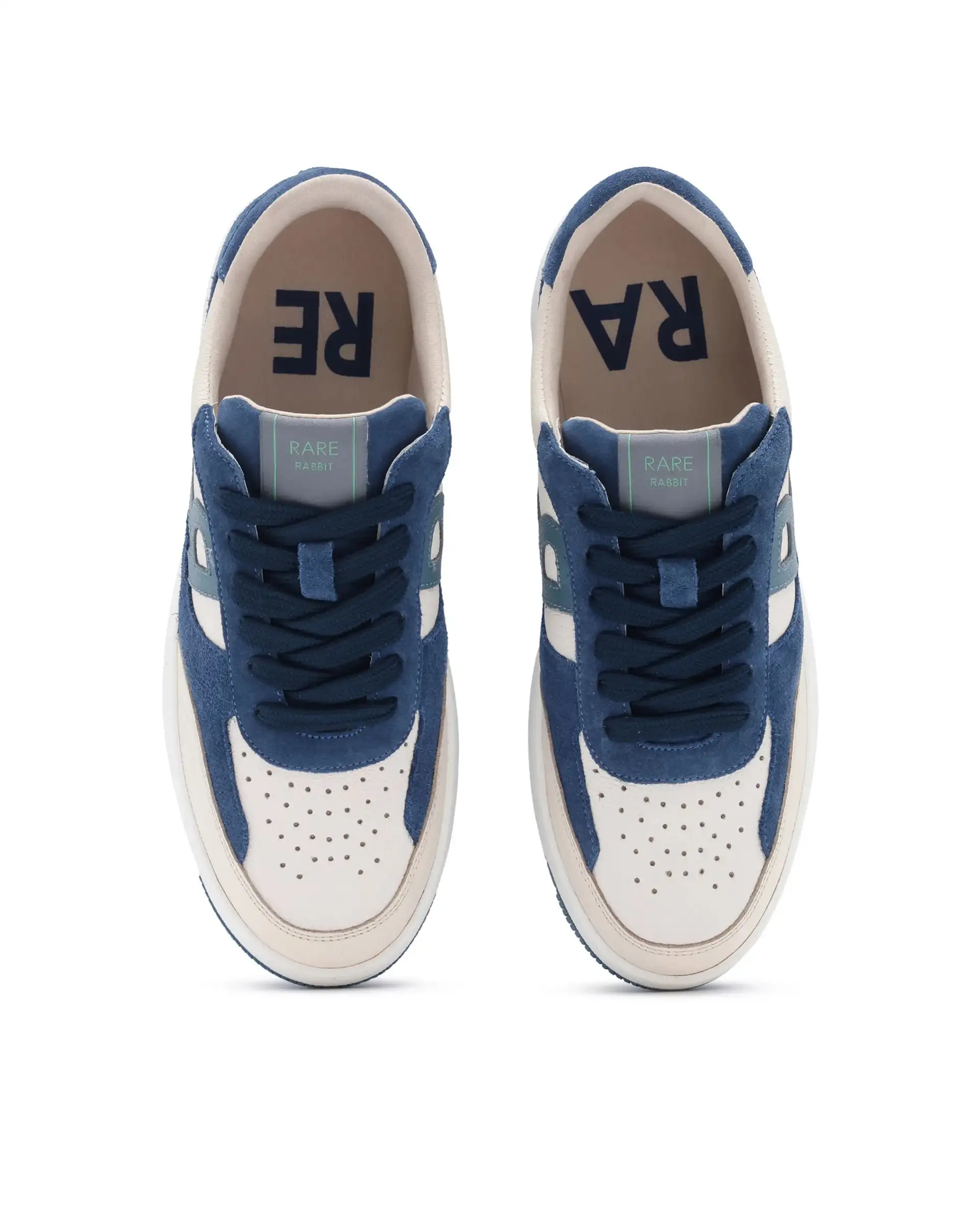 Rare Rabbit Men's Parallax Teal / Beige Plain Shoes - Image 5