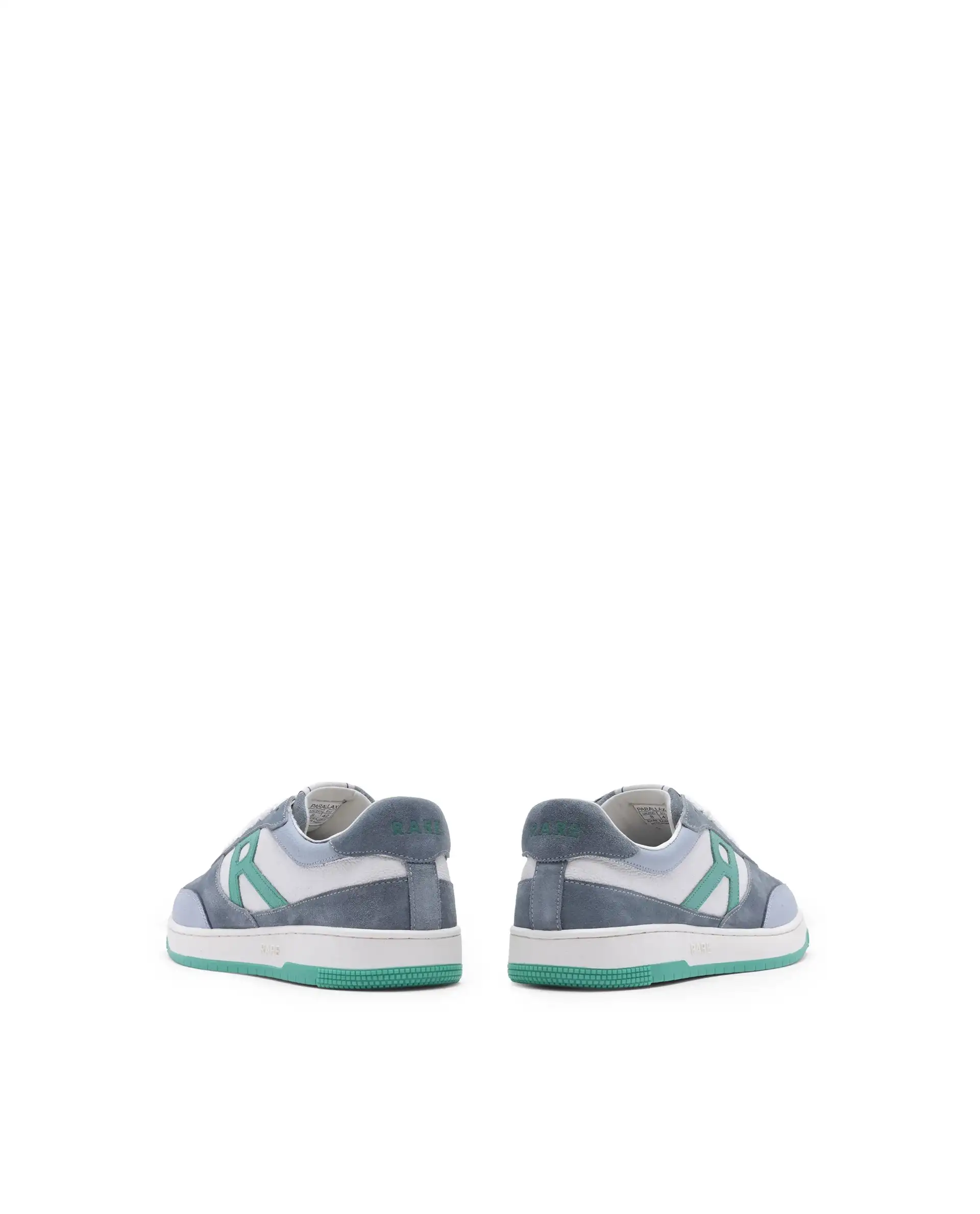 Rare Rabbit Men's Parallax White/ Blue Genuine Suede Colorblock Low-Top Lace-Up Sneaker Shoes - Image 5