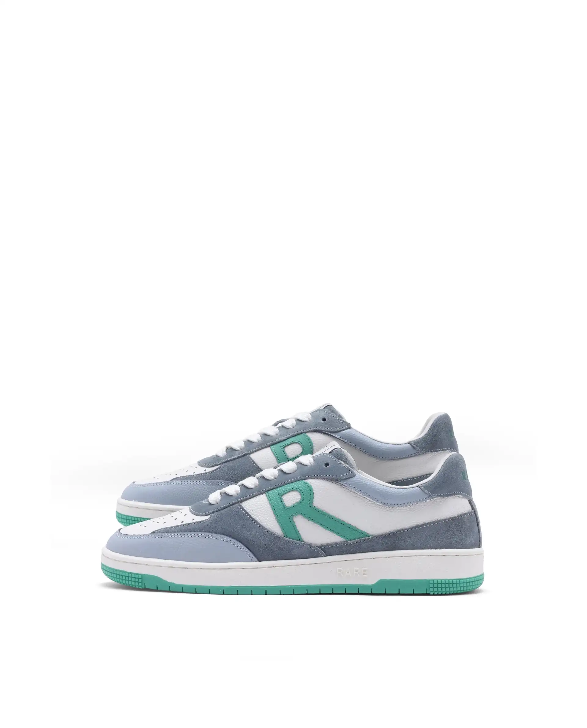 Rare Rabbit Men's Parallax White/ Blue Genuine Suede Colorblock Low-Top Lace-Up Sneaker Shoes - Image 8