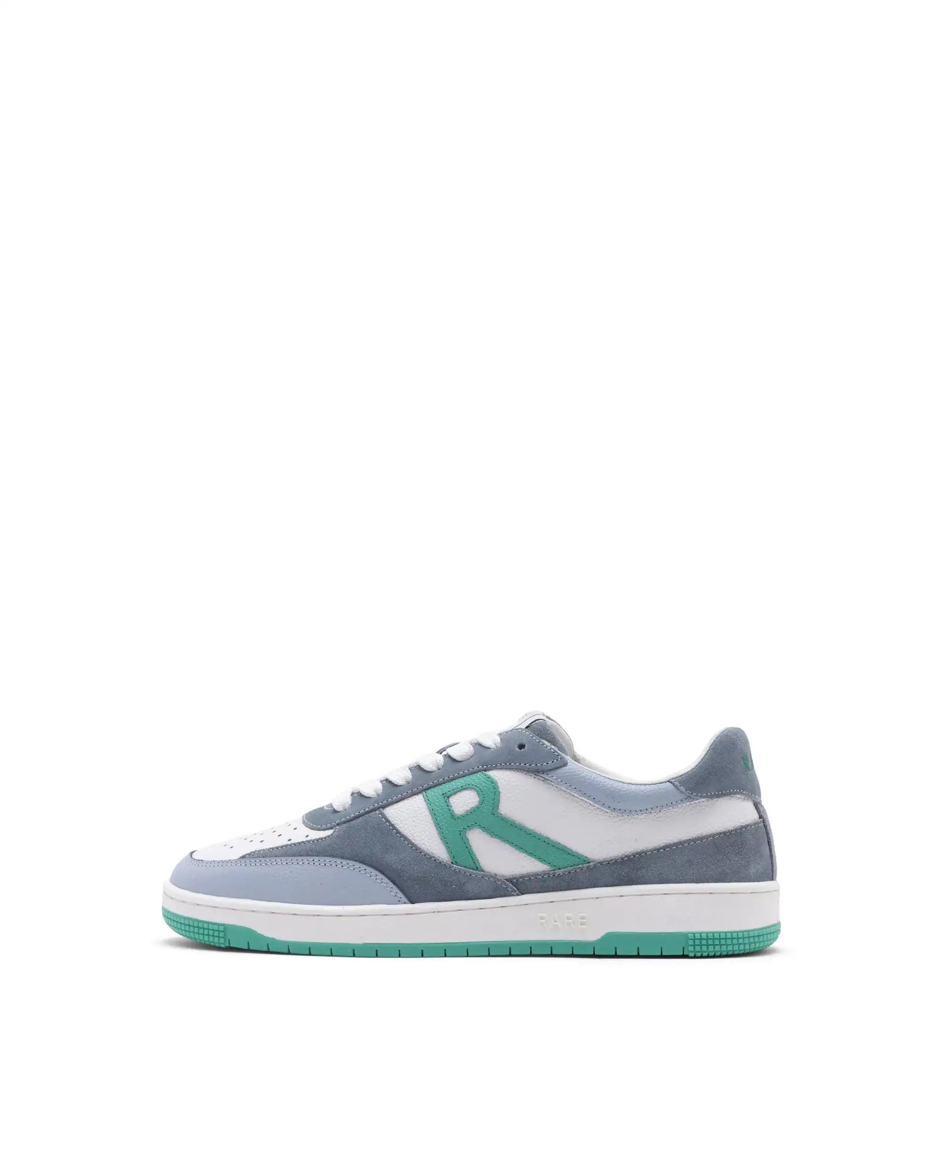 Rare Rabbit Men's Parallax White/ Blue Genuine Suede Colorblock Low-Top Lace-Up Sneaker Shoes - Image 9