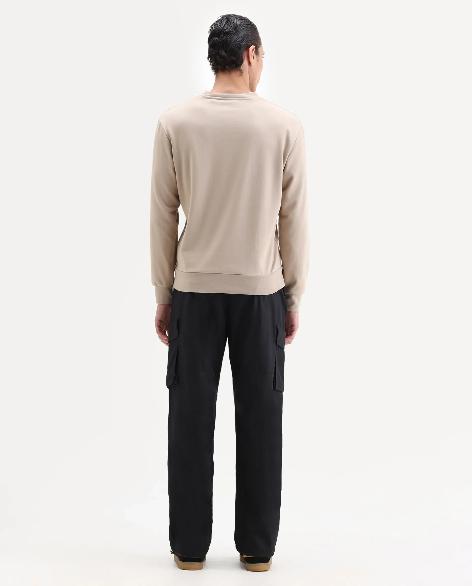 Rare Rabbit Men's Parc Black Cotton Plain Regular Fit Trouser - Image 10