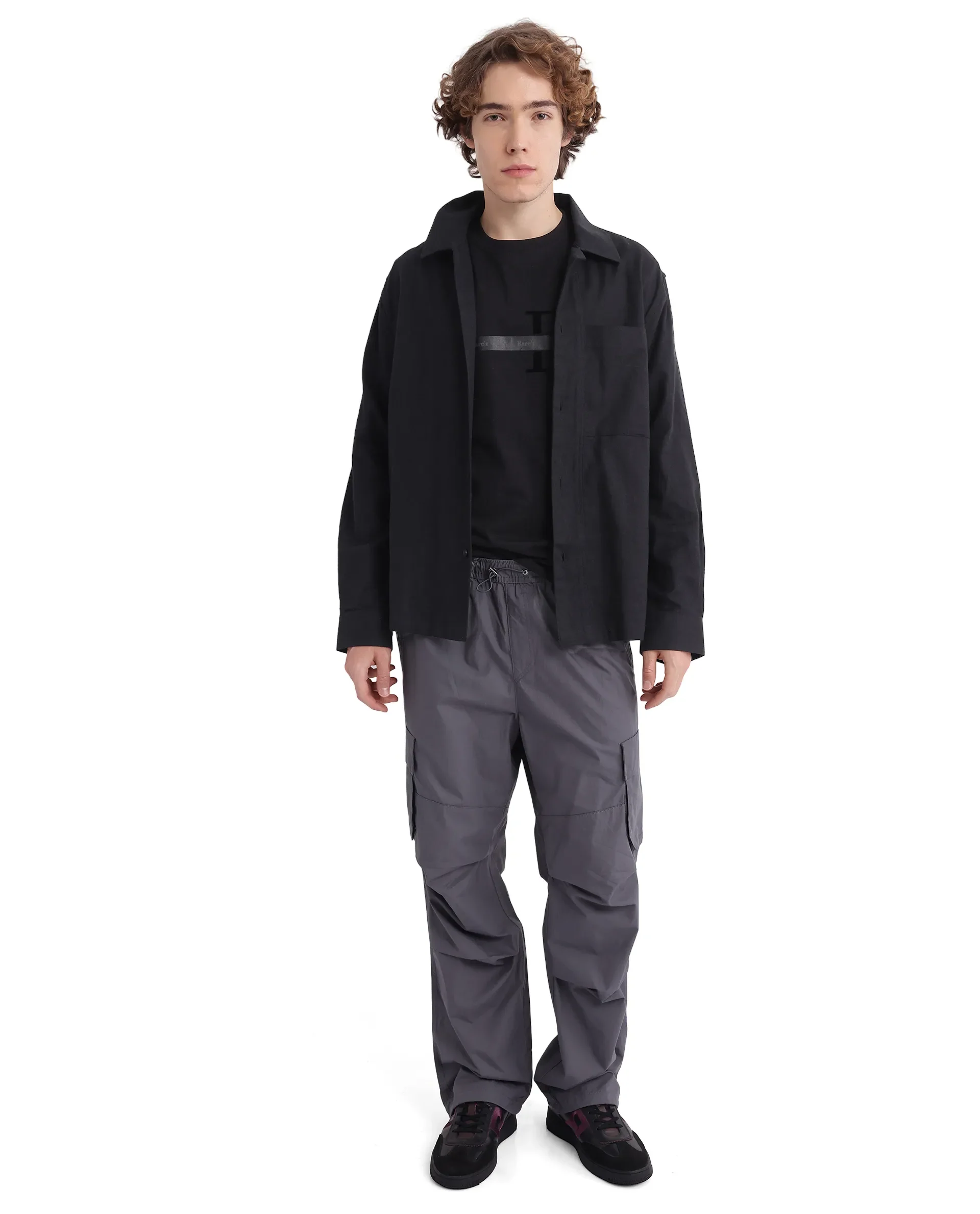 Rare Rabbit Men's Parc Grey Cotton Plain Regular Fit Trouser - Image 2