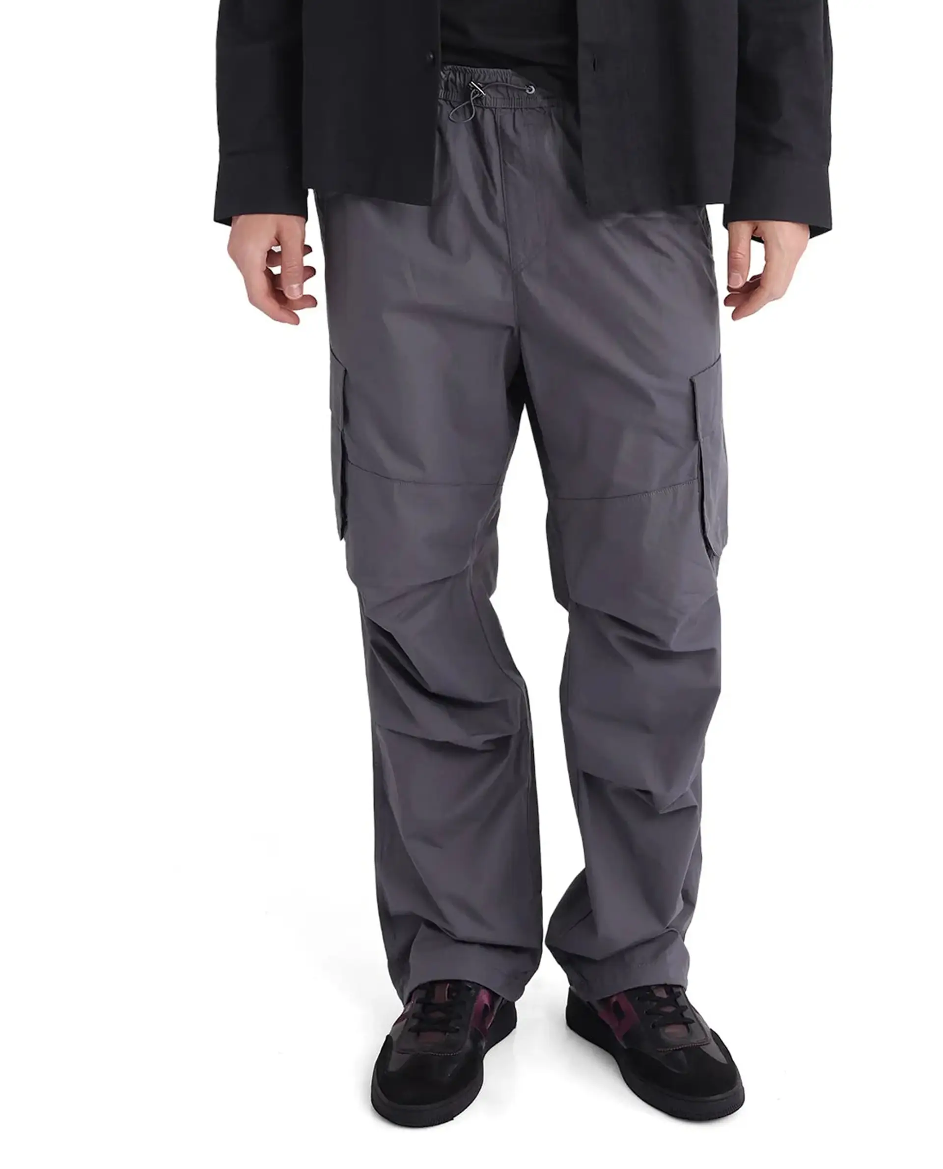 Rare Rabbit Men's Parc Grey Cotton Plain Regular Fit Trouser - Image 9