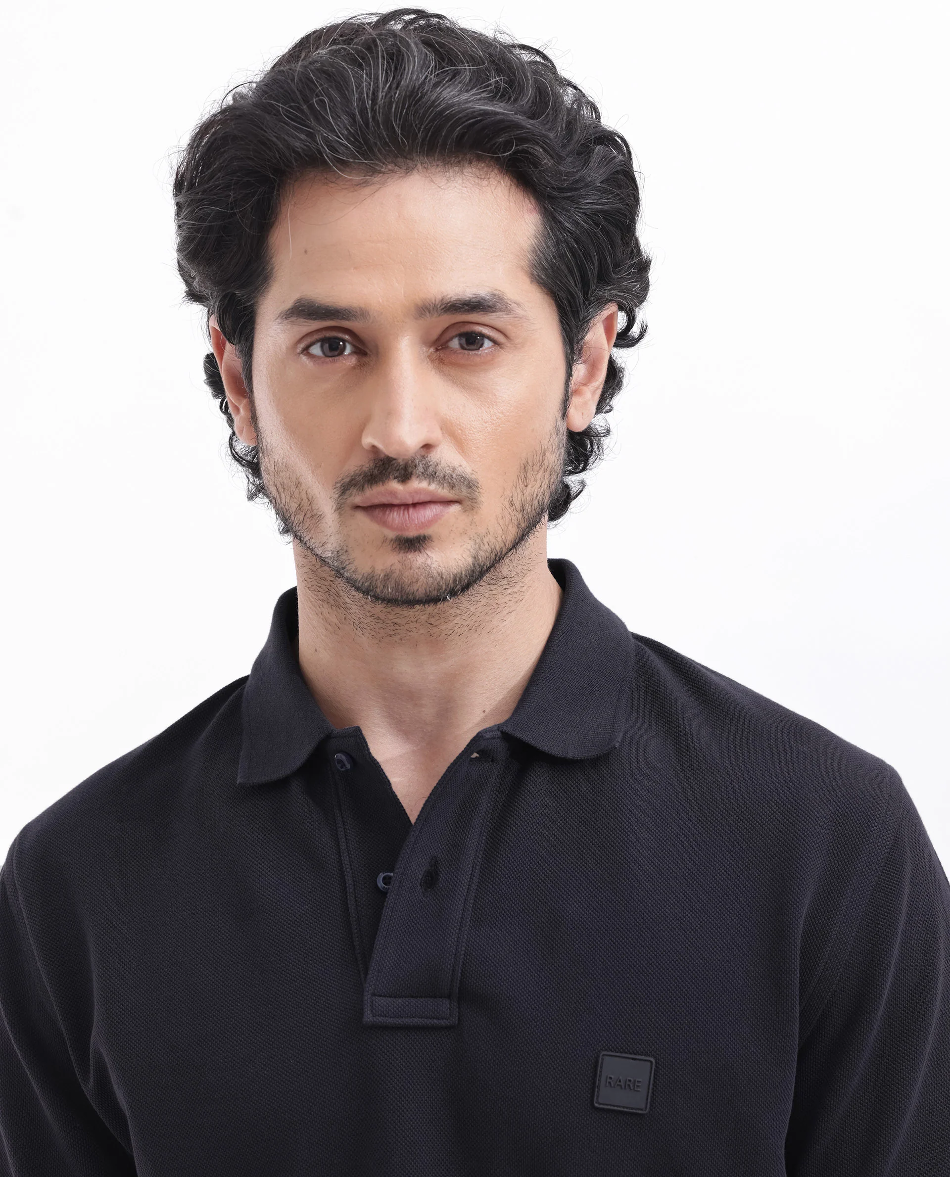 Rare Rabbit Men's Pare Dark Navy Cotton Plain Regular Fit Half Sleeve Polo - Image 5