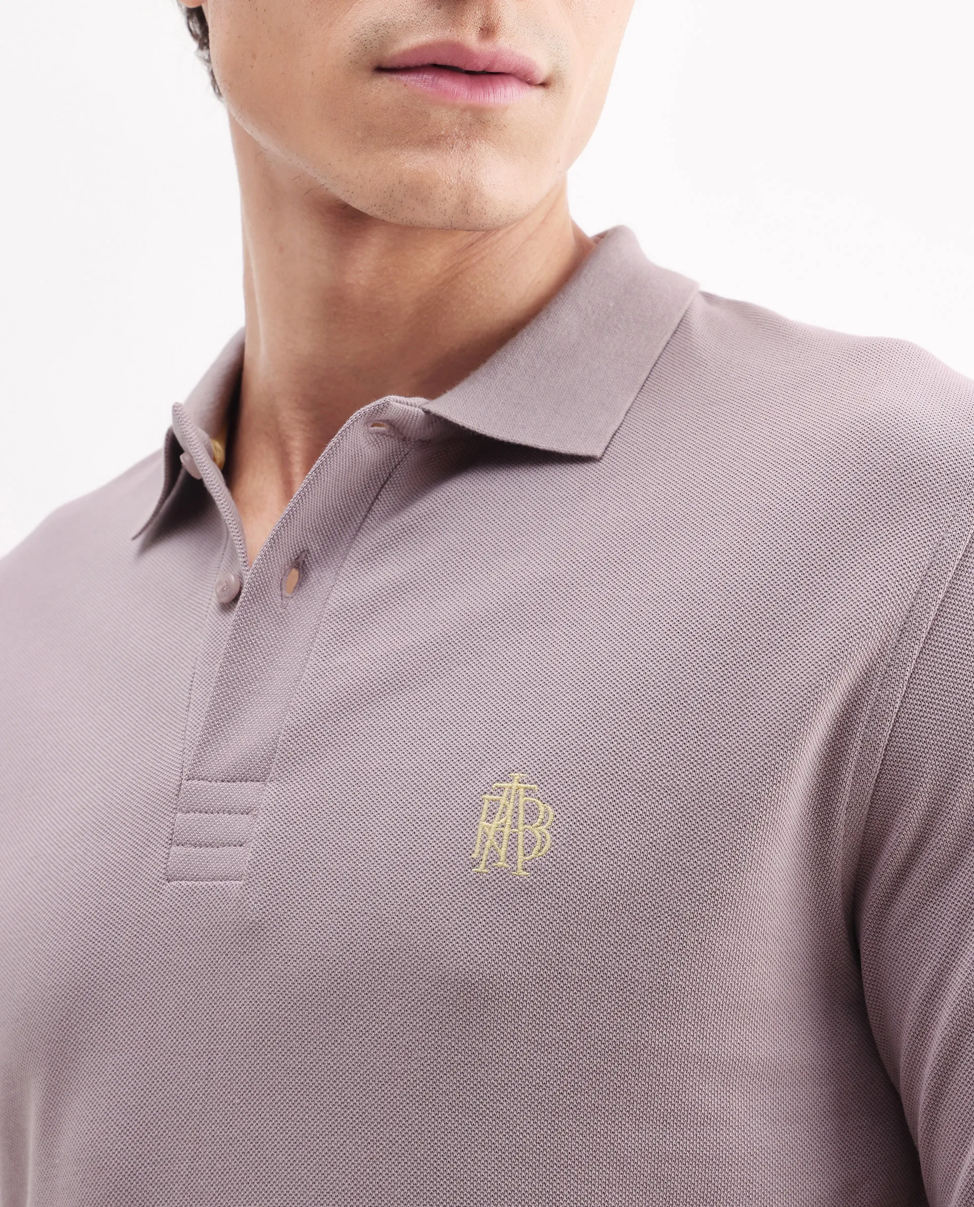 Rare Rabbit Men's Paret-Bright Purple Cotton Embroidered Regular Fit Half Sleeve Polo - Image 3