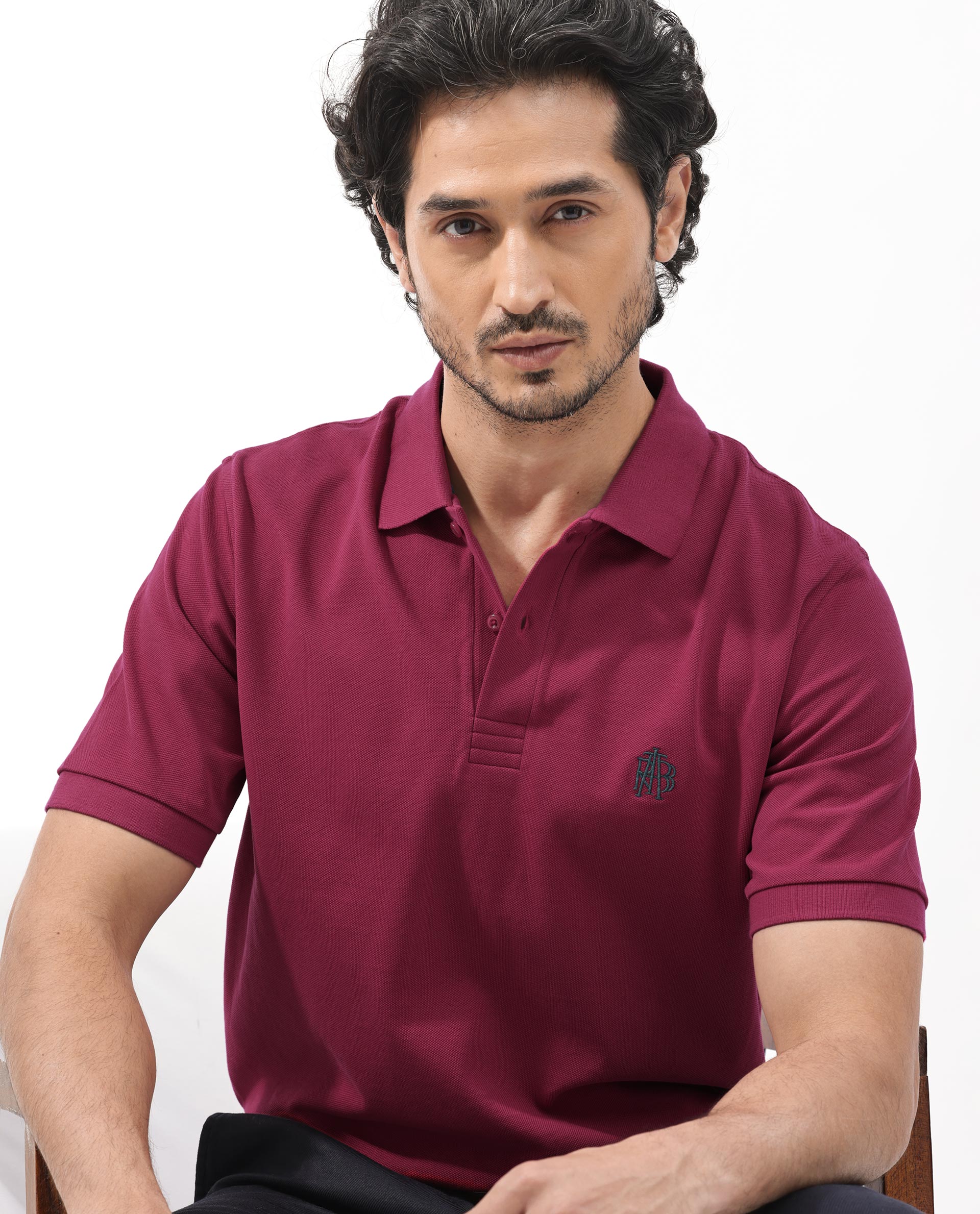 Rare Rabbit Men's Paret-Bright Red Cotton Embroidered Regular Fit Half Sleeve Polo - Image 4