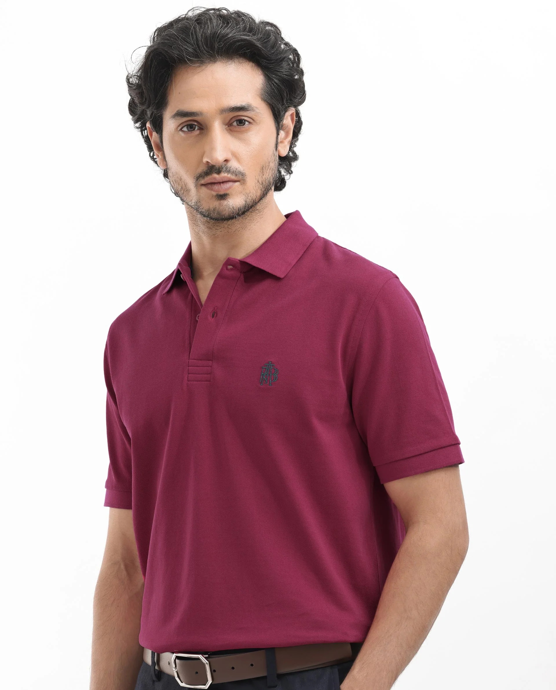 Rare Rabbit Men's Paret-Bright Red Cotton Embroidered Regular Fit Half Sleeve Polo - Image 6