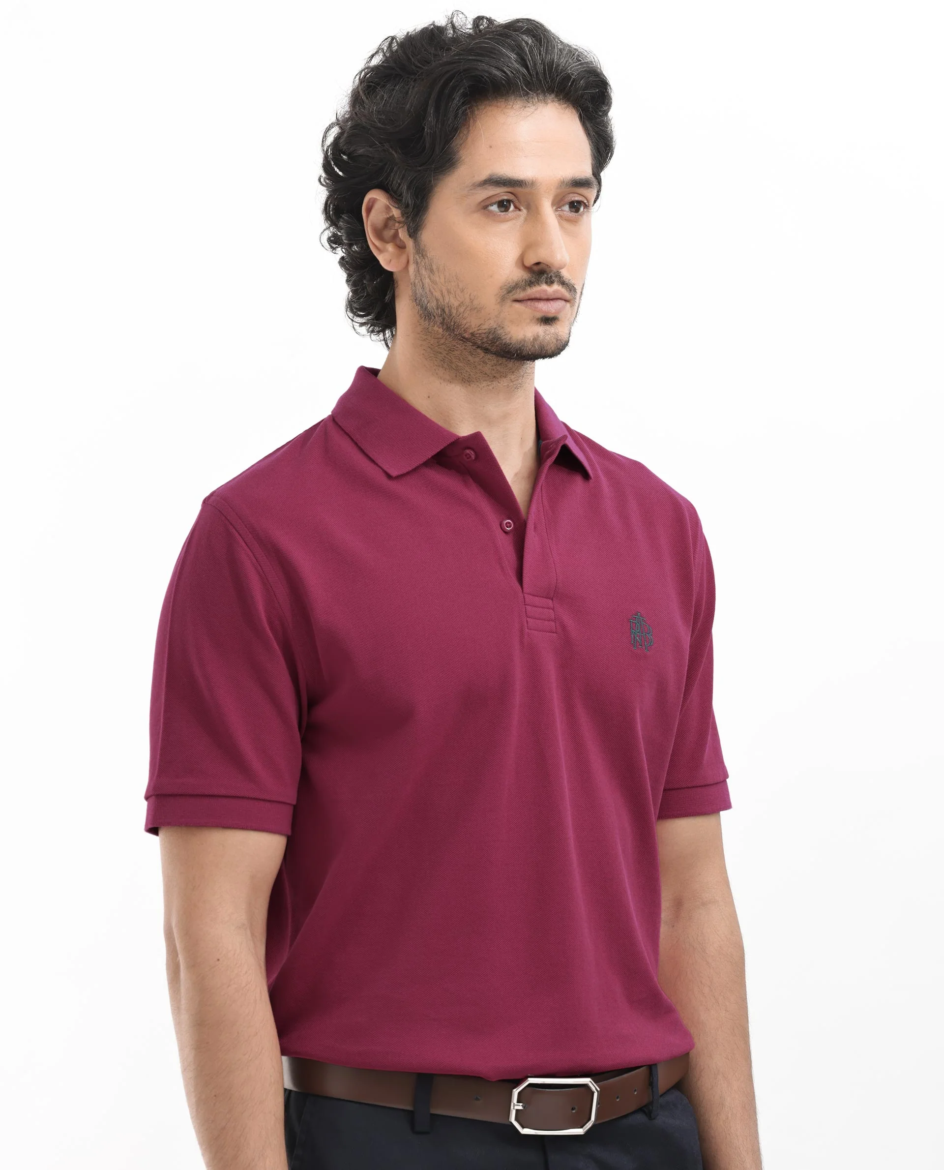 Rare Rabbit Men's Paret-Bright Red Cotton Embroidered Regular Fit Half Sleeve Polo - Image 7