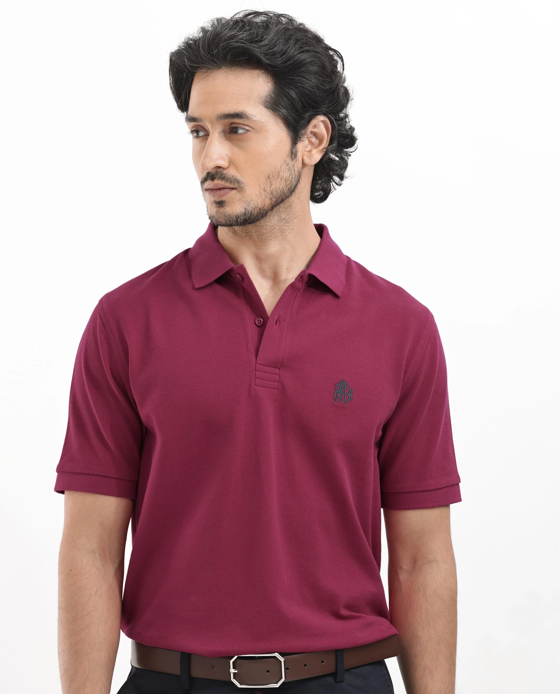 Rare Rabbit Men's Paret-Bright Red Cotton Embroidered Regular Fit Half Sleeve Polo - Image 8