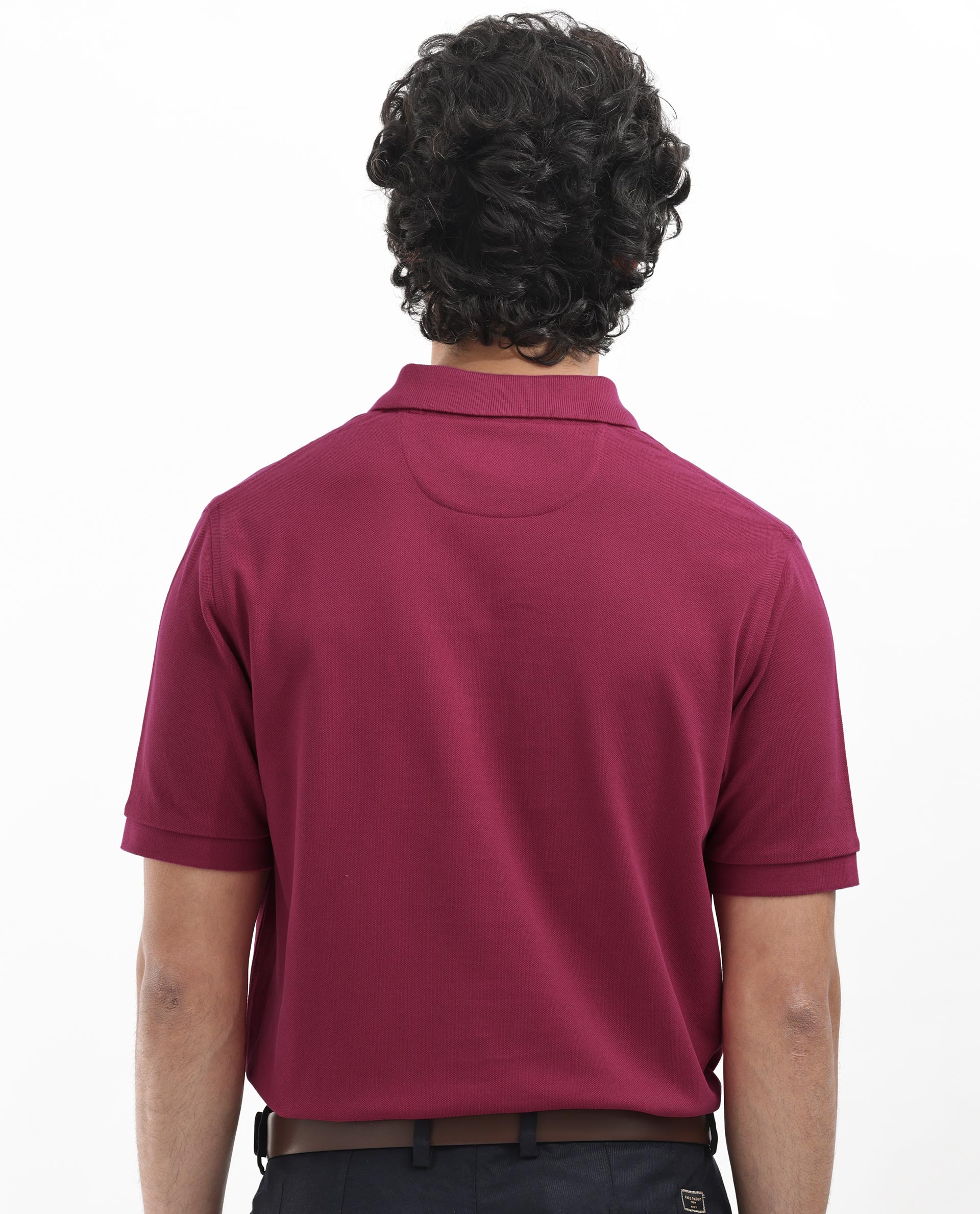 Rare Rabbit Men's Paret-Bright Red Cotton Embroidered Regular Fit Half Sleeve Polo - Image 9
