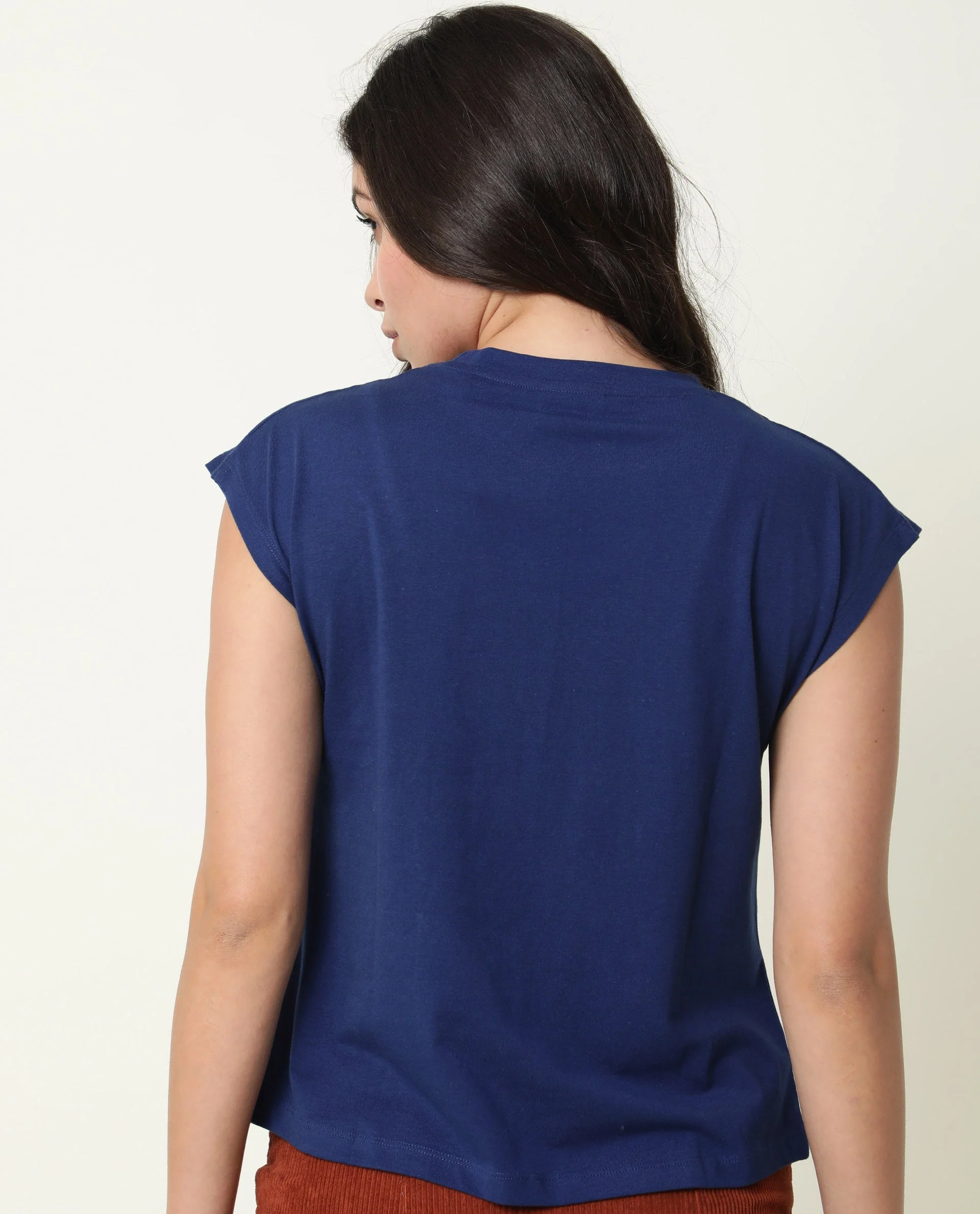 Rareism Women's Pariot Navy Cotton Crew Neck Printed Regular Fit T-Shirt - Image 5