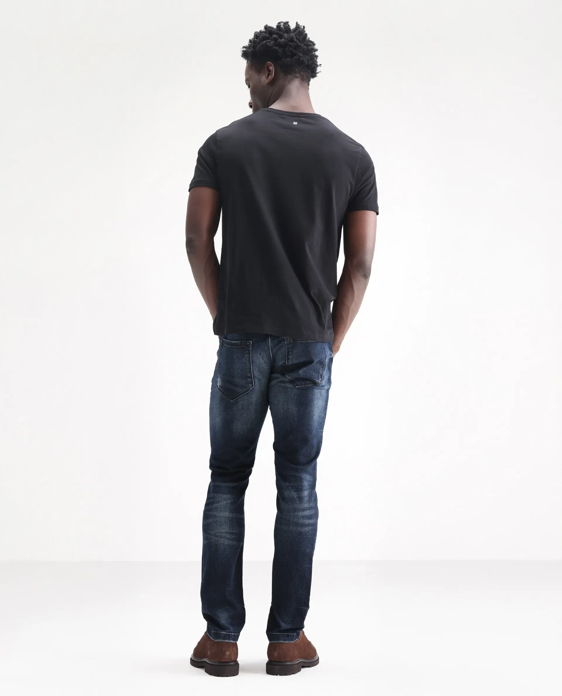 Rare Rabbit Men's Parle Navy Cotton Plain Hawk Slim Fit Jeans - Image 9