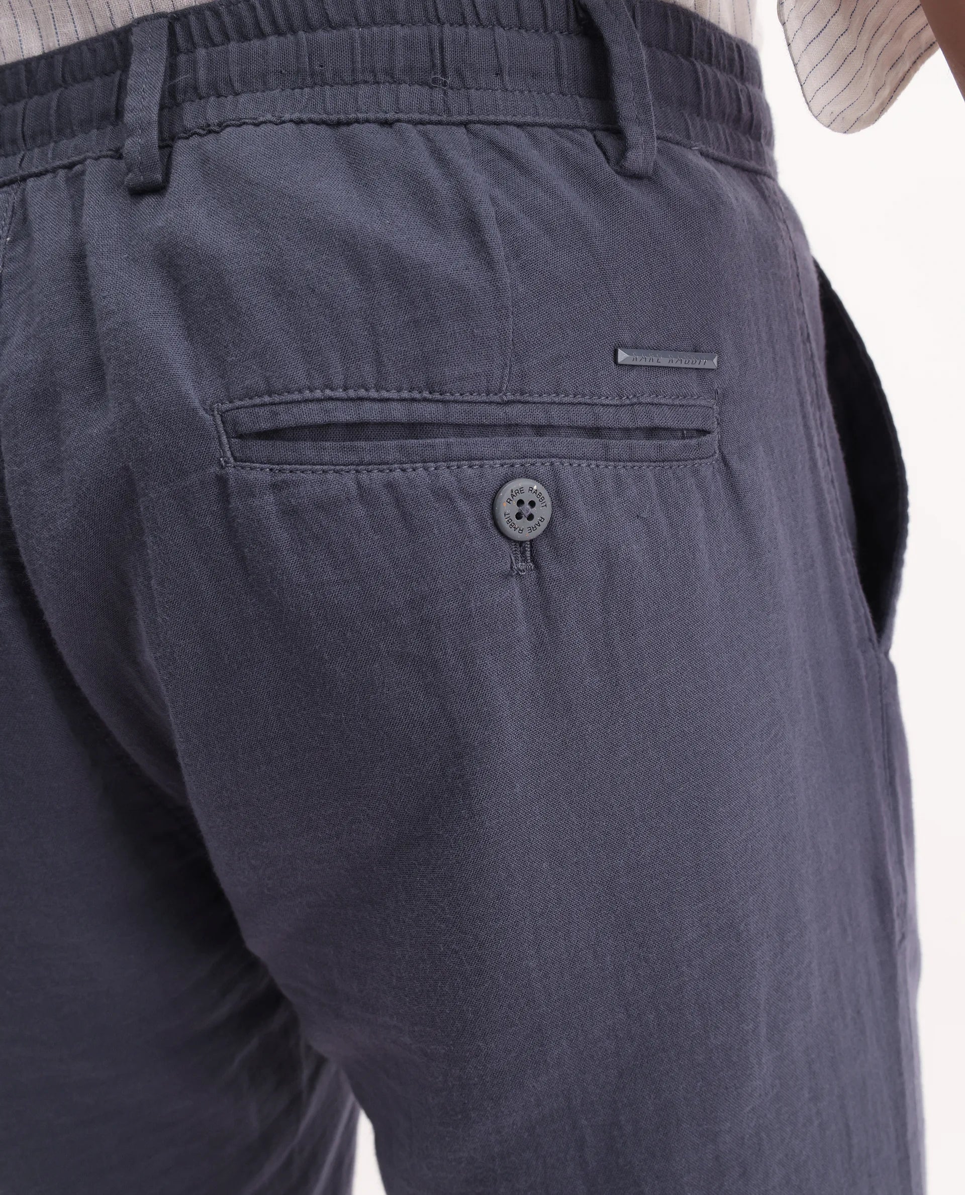 Rare Rabbit Men's Pastor 2 Dusky Purple Cotton Plain Regular Fit Trouser - Image 6