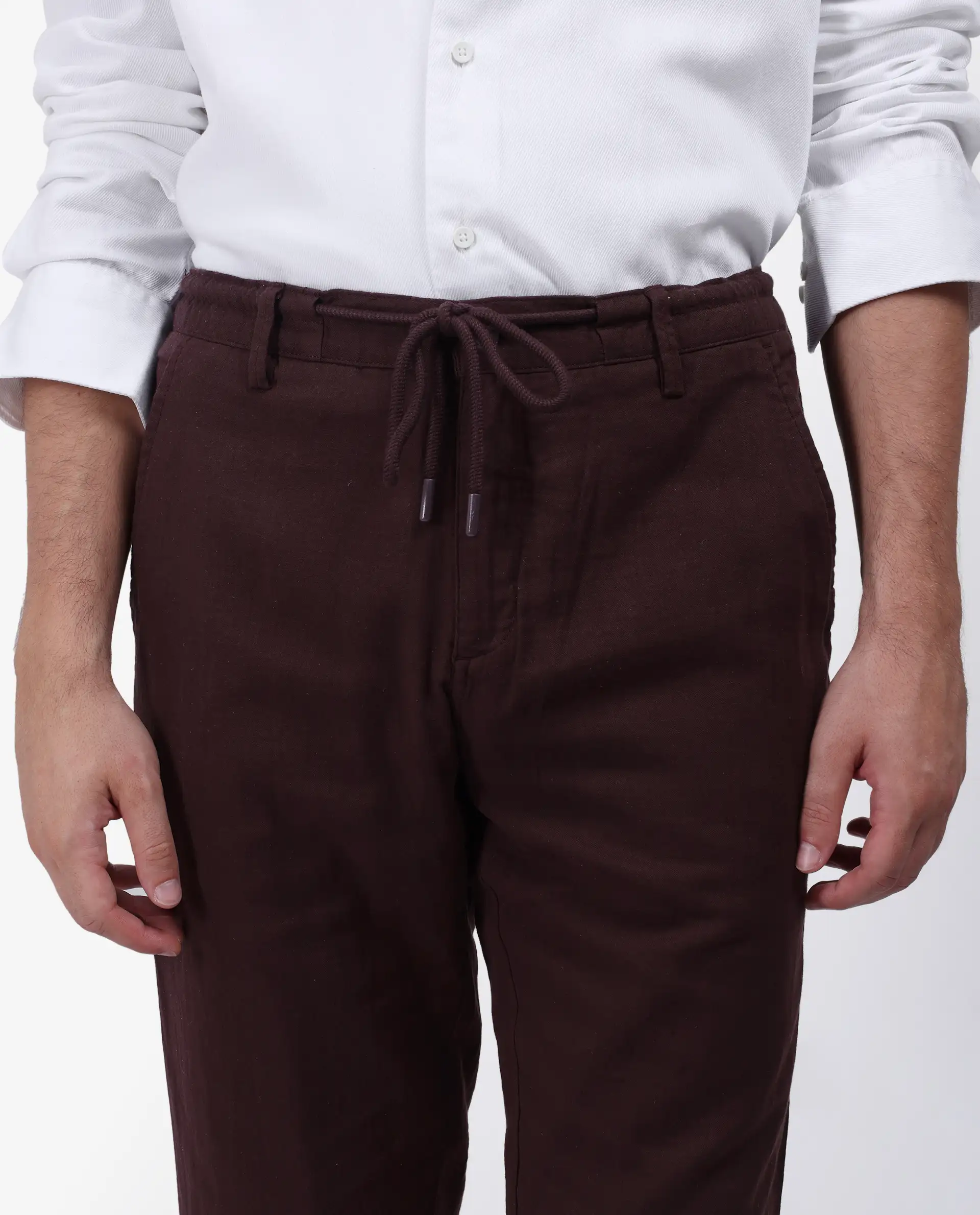 Rare Rabbit Men's Pastor Maroon Plain Regular Fit Trouser - Image 2
