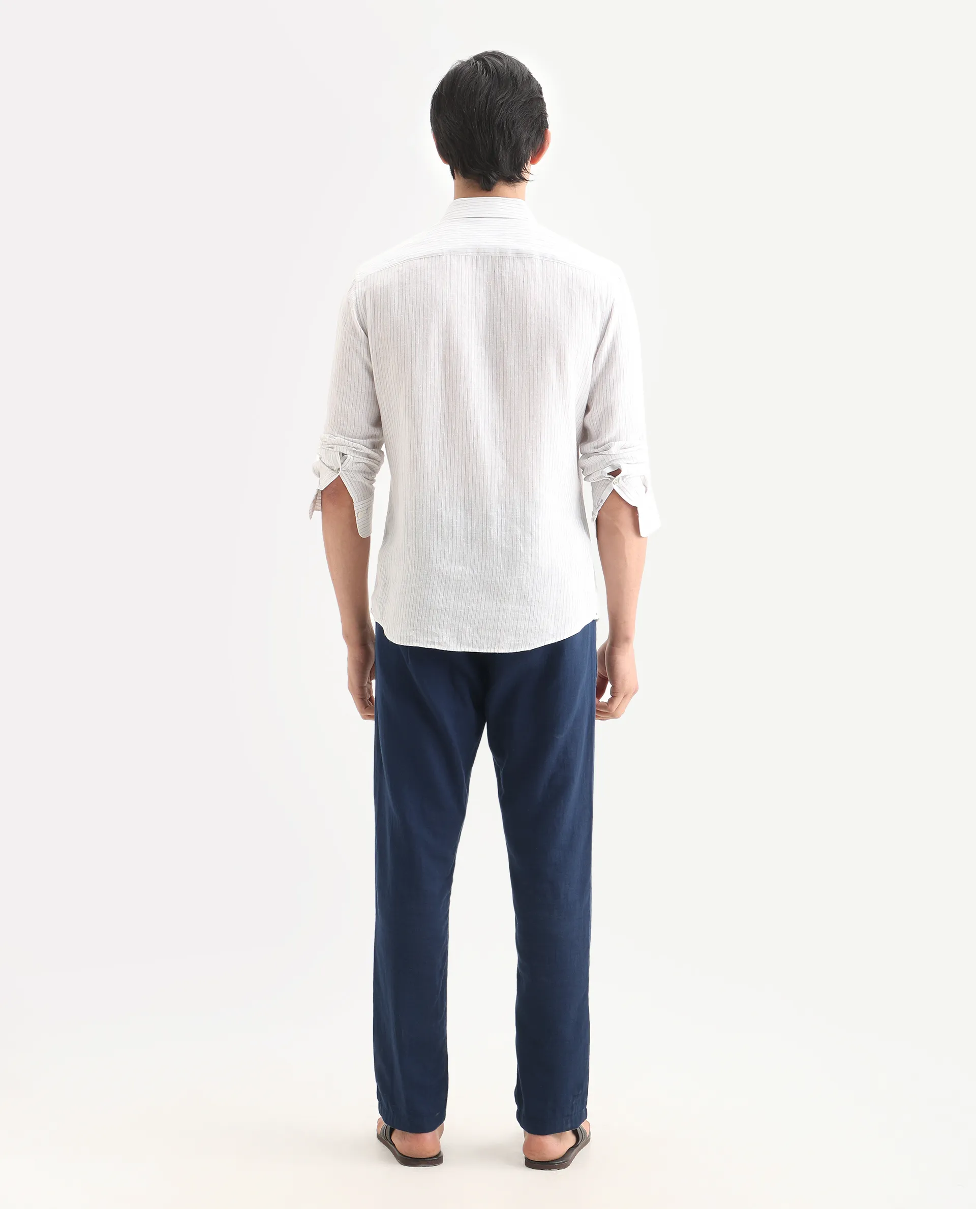Rare Rabbit Men's Pastor-Ss26 Dark Blue Cotton Fabric Regular Fit Drawstring Plain Trouser - Image 7